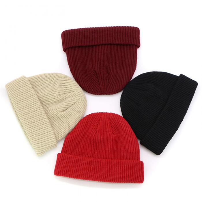 Solid Color Warm Knitted Brimless Hat 5