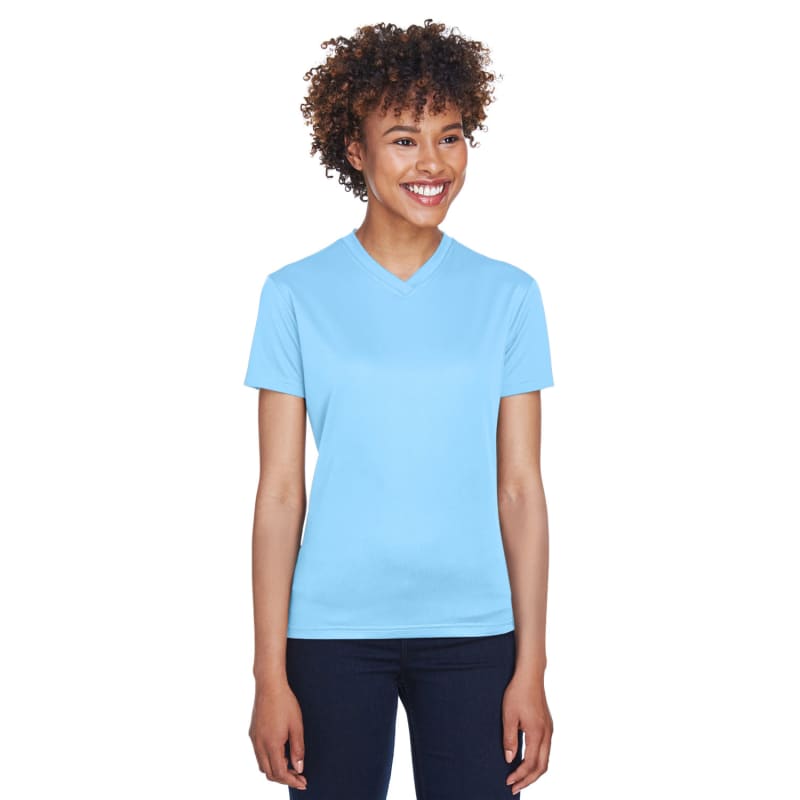 UltraClub Ladies' Cool & Dry Sport V-Neck T-Shirt 6