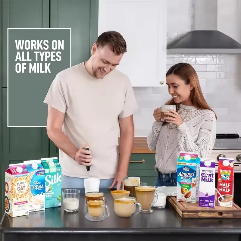 Electric Powerful Milk Frother Handheld Foam Maker 4