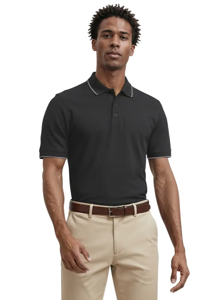 Men's Striped Trim Value Wicking Polo 30