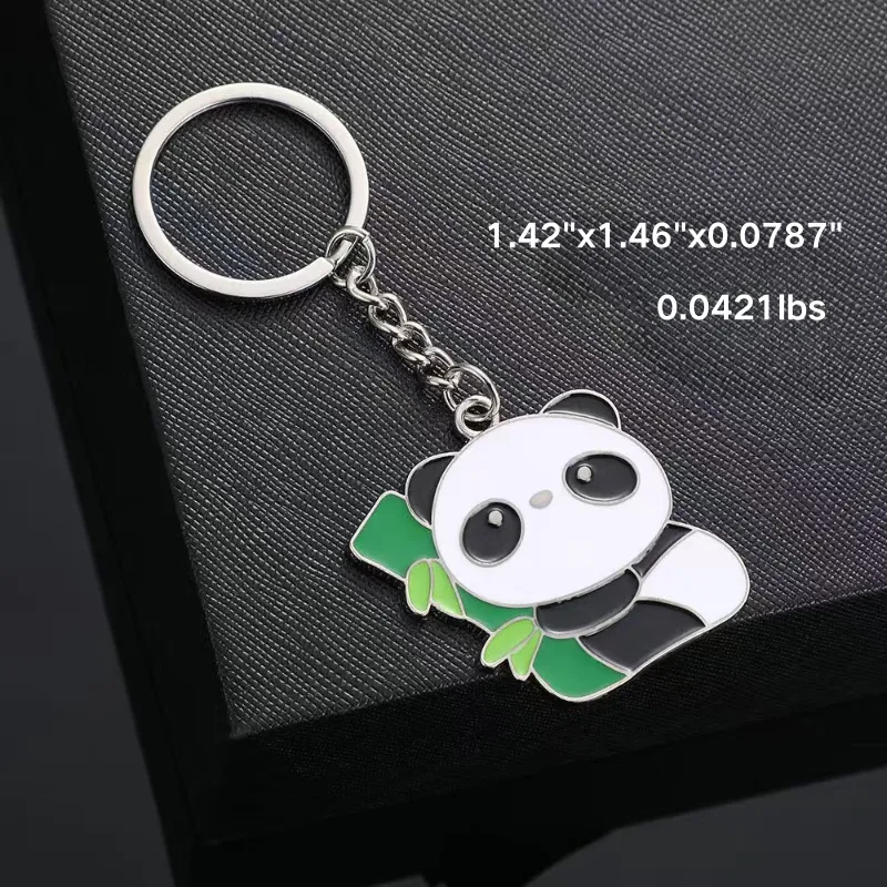Cute Panda Metal Keychain 2