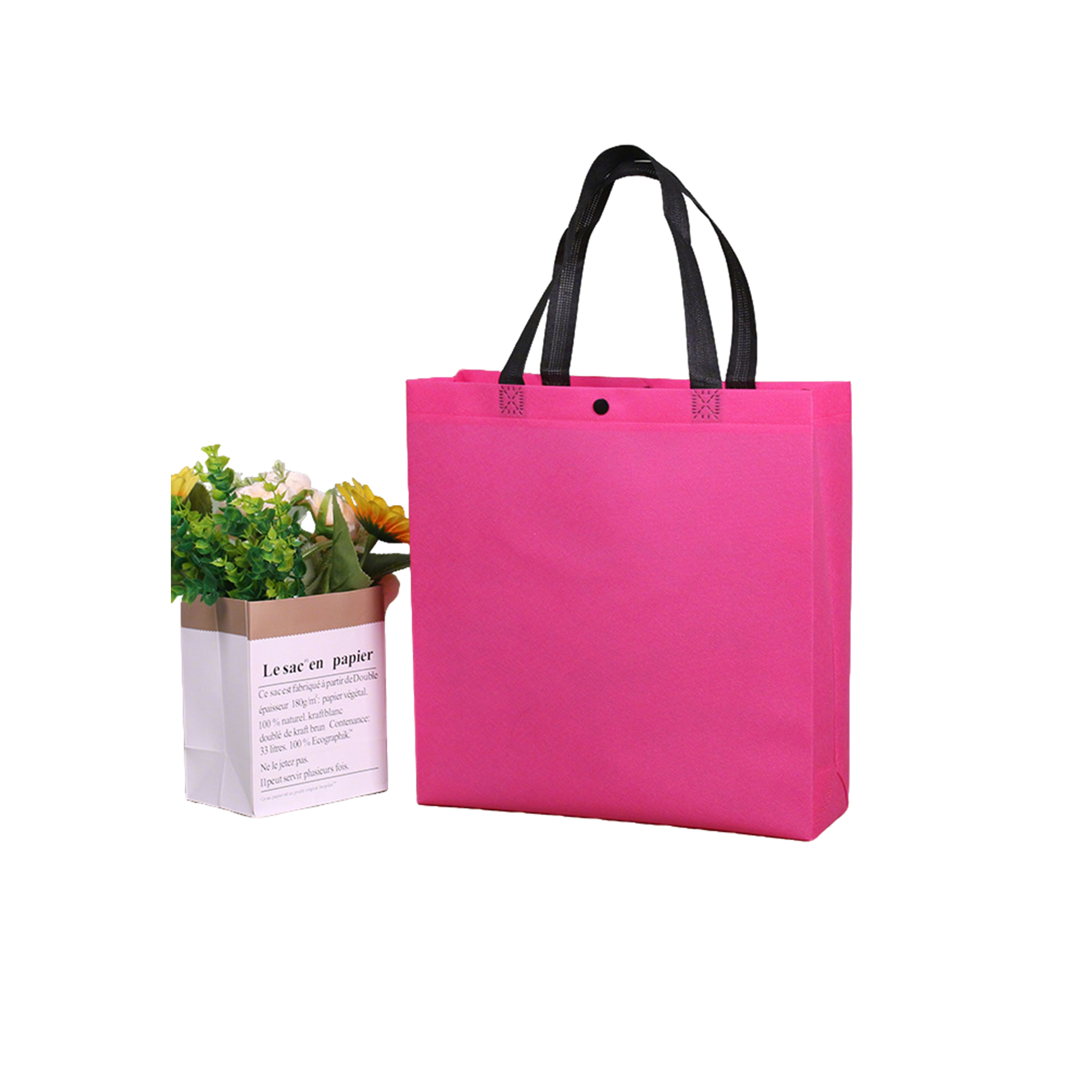 Nonwoven Fabric Tote With Concealed Closure 9 x 4 x 9.8" 6