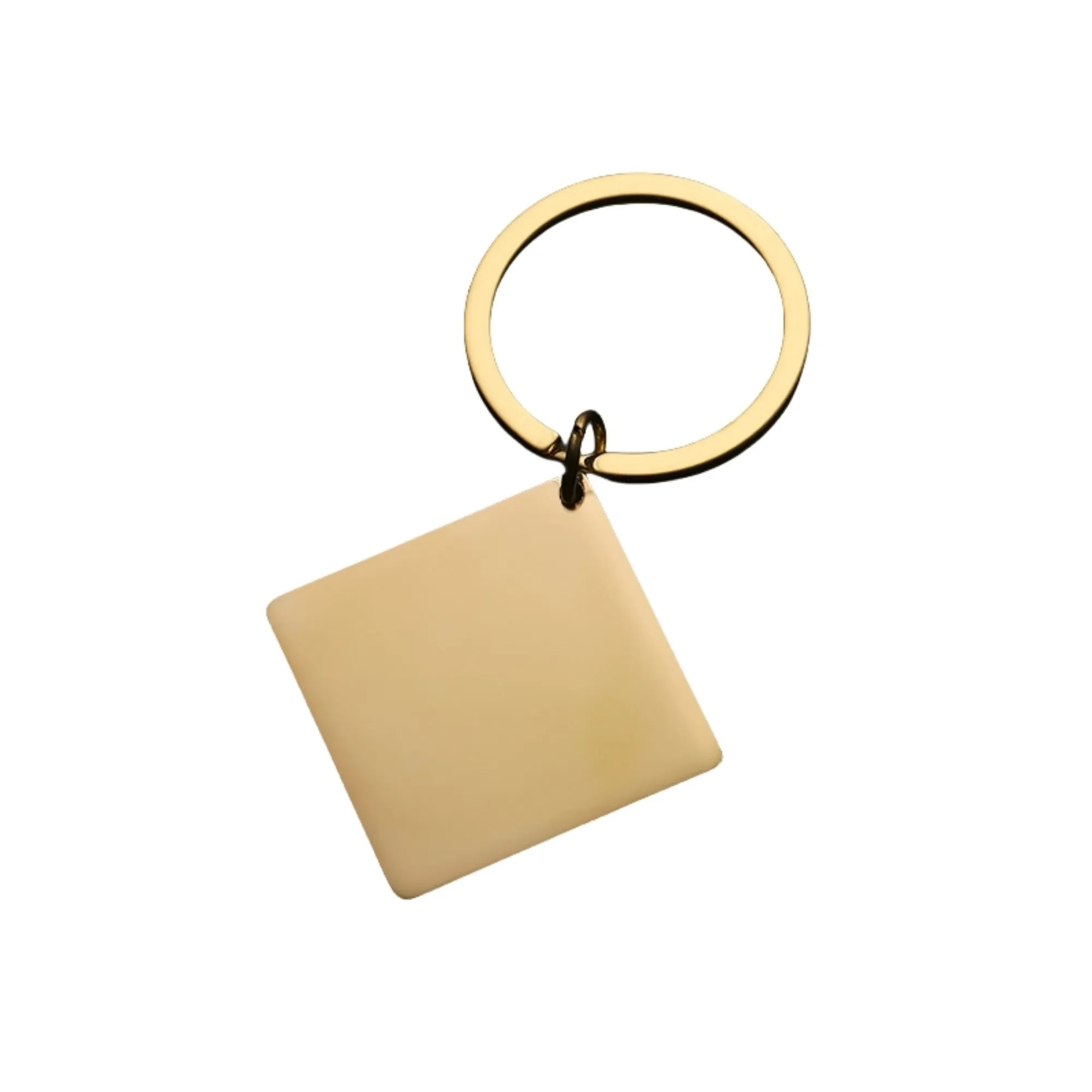 Stainless Steel Square Metal Tag Key Chains 6