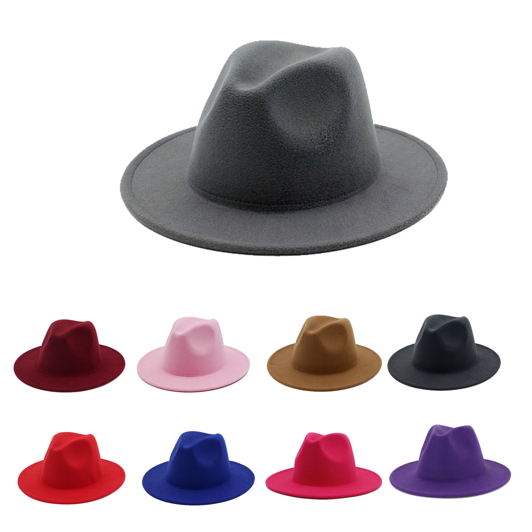 Solid Color Felt Bowler Hat 2