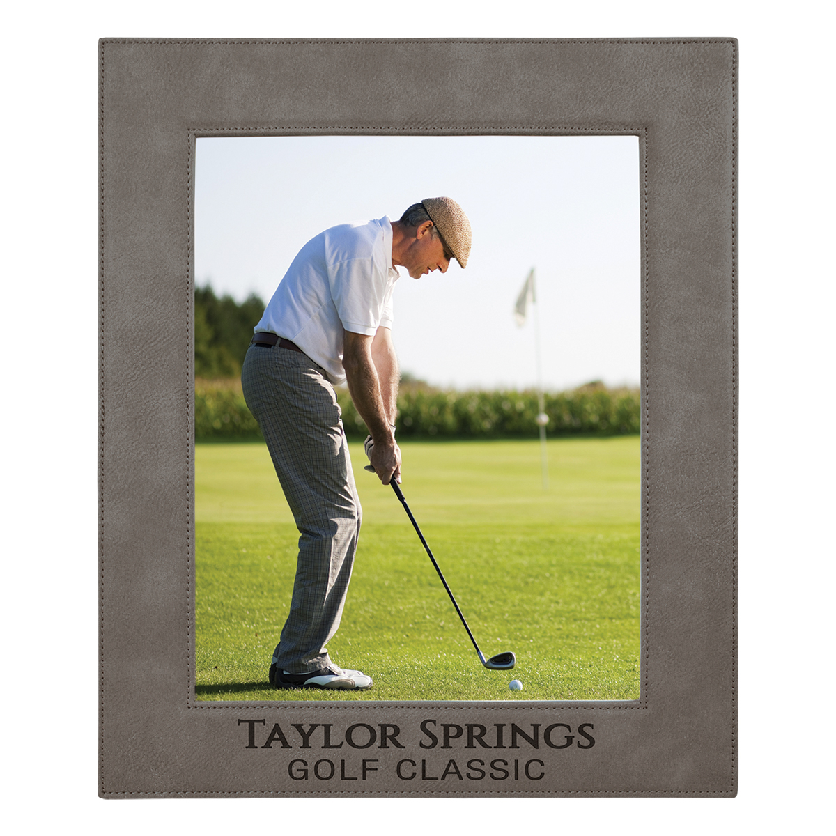 8" x 10" Gray Leatherette Photo Frame