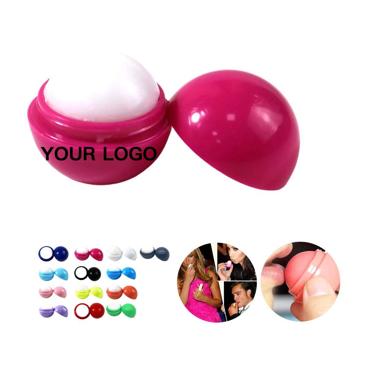 Spherical Lip Balm Moisturizer Compact Plastic 16