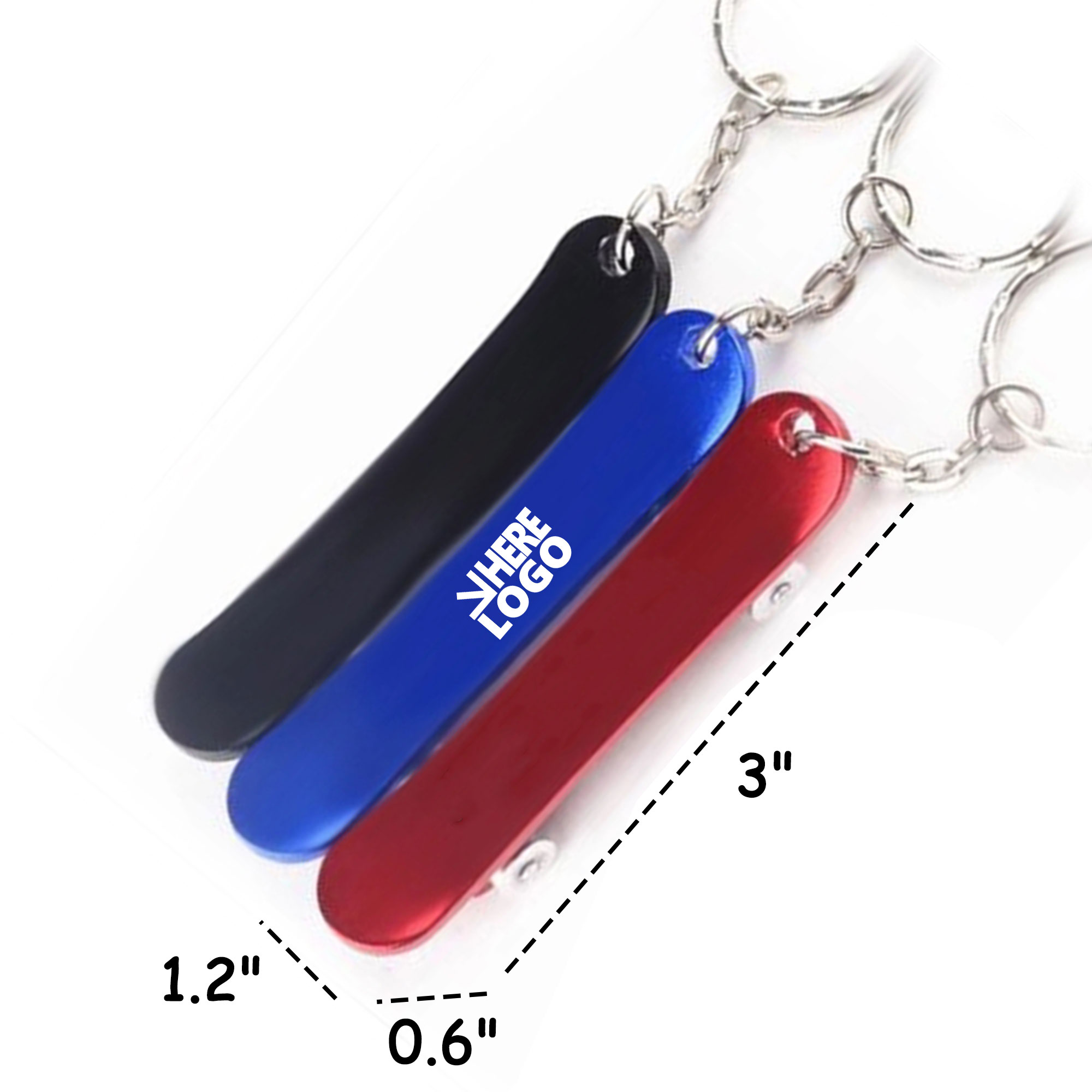 MOQ 20 Skateboard Shape Bottle Opener Keychain 1