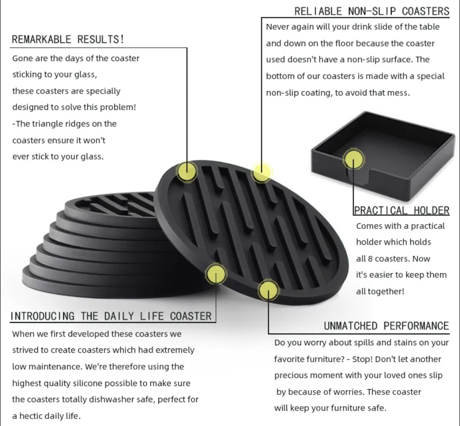 Draining Heat-Resistant Silicone Coaster 2