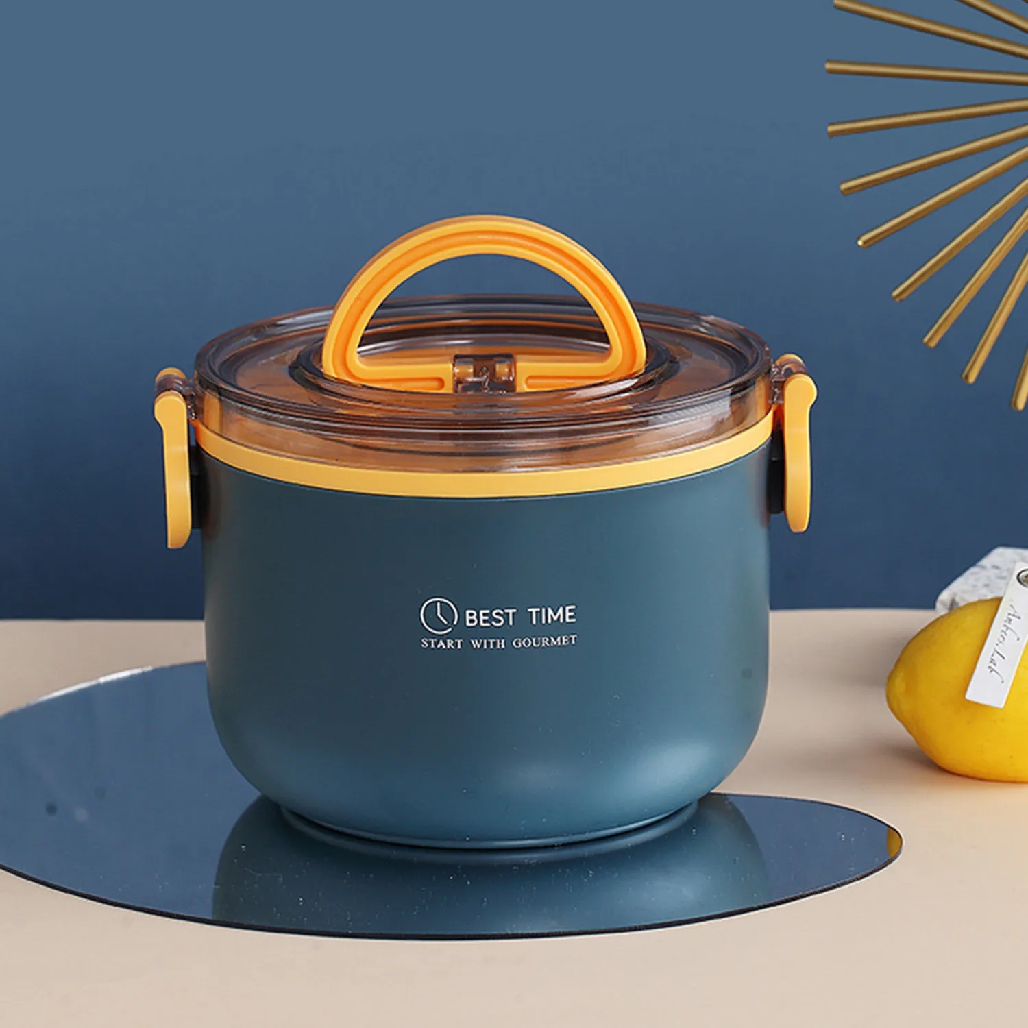 Circular Large Capacity Double Layered Lunch Box 5