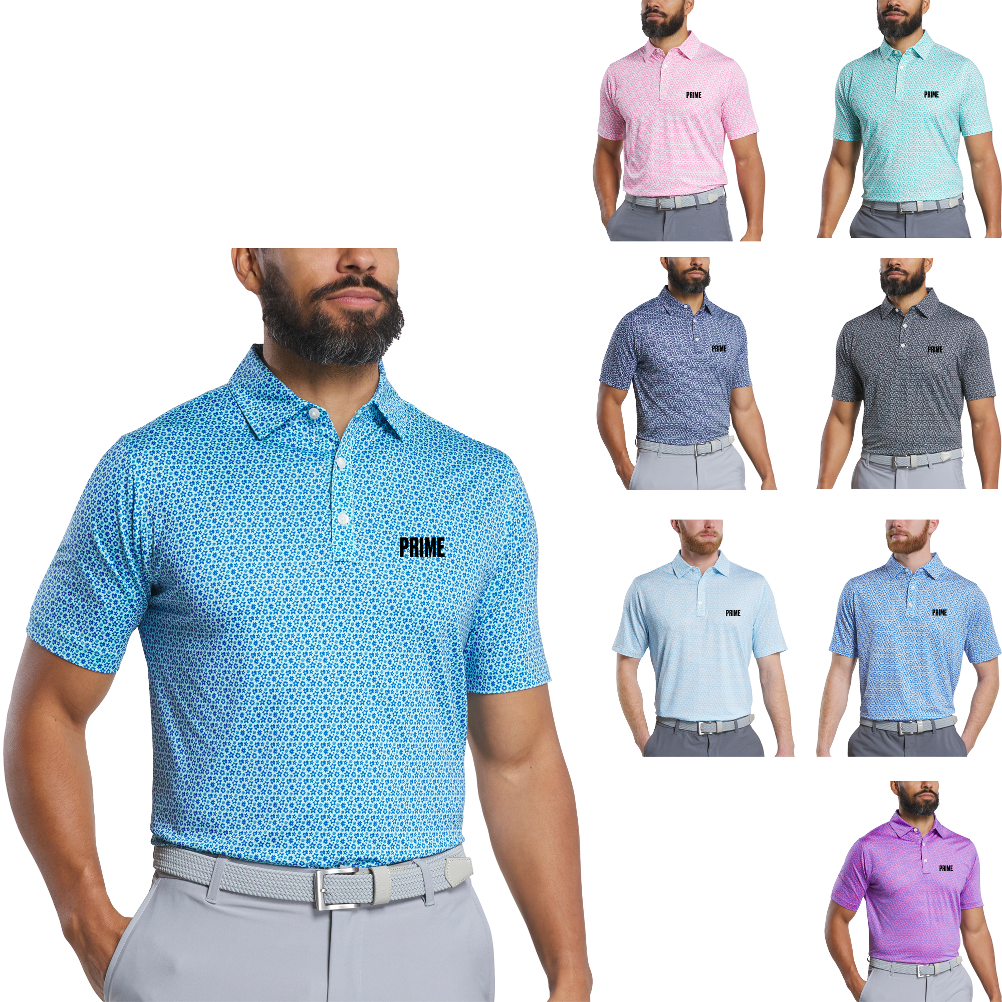 FootJoy Men's Allover Floral Print Polo 6