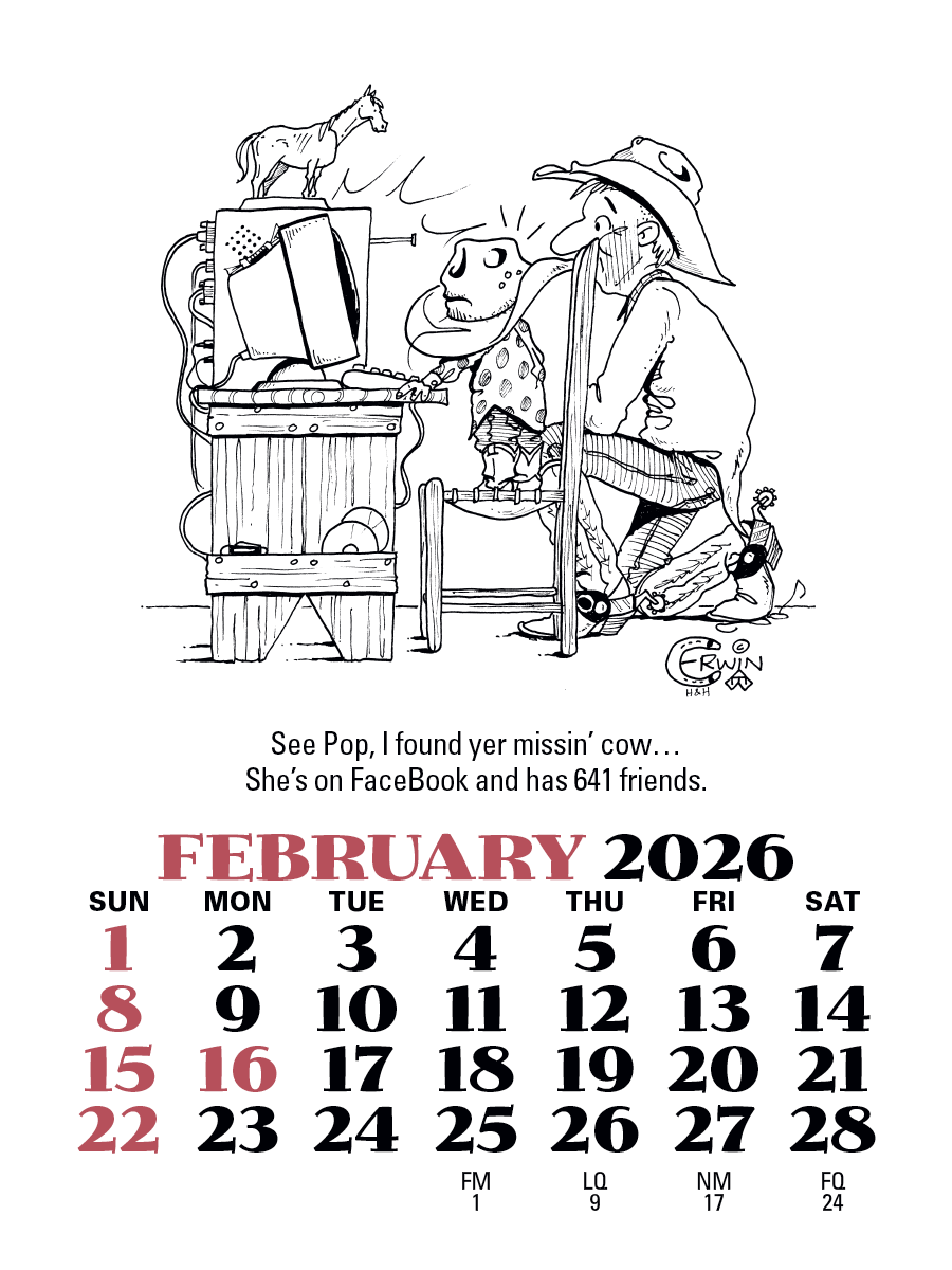 Press-N-Stick Cowboy Calendar