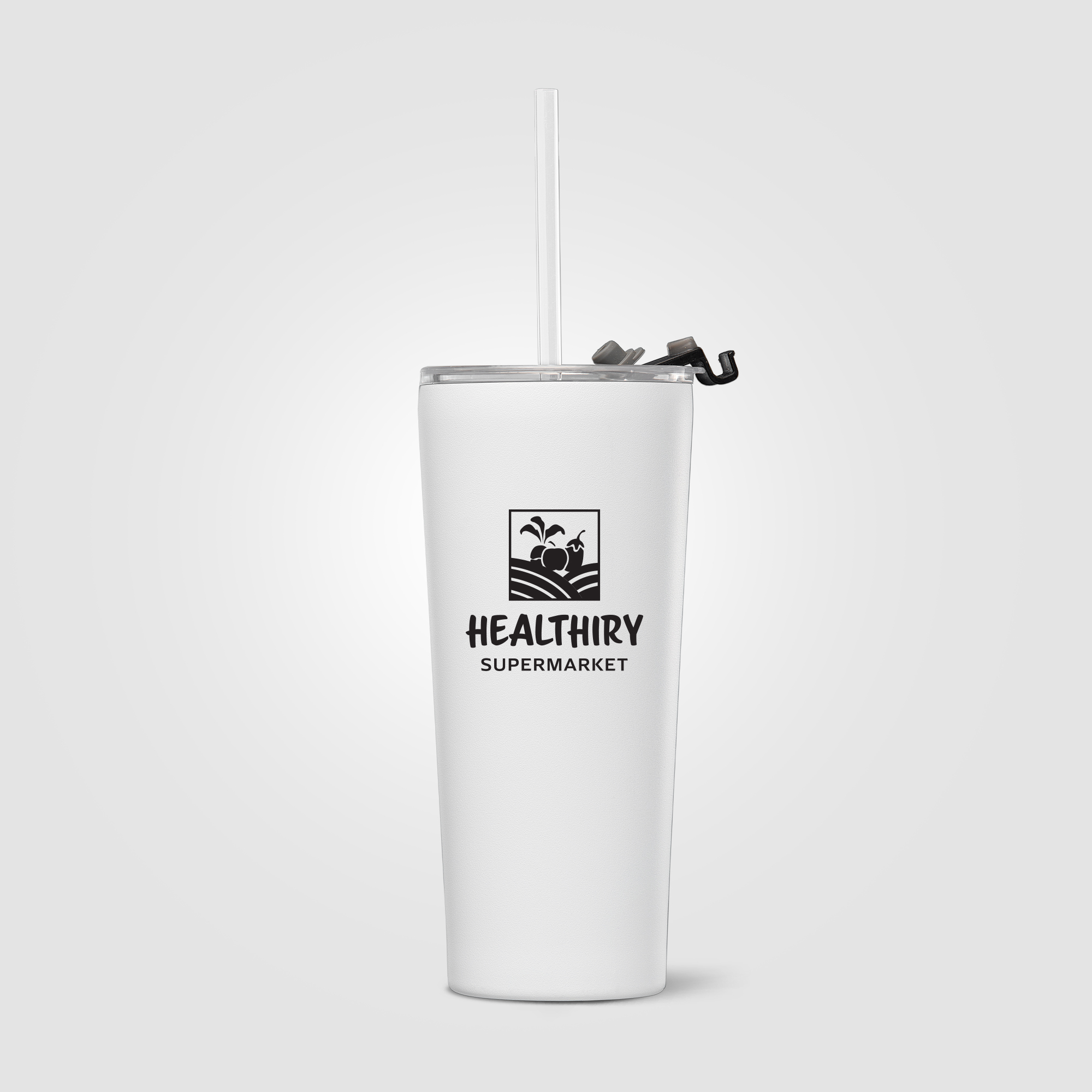 Excalibur - 21 oz. Double-Wall Stainless Tumbler with Straw​​ 18