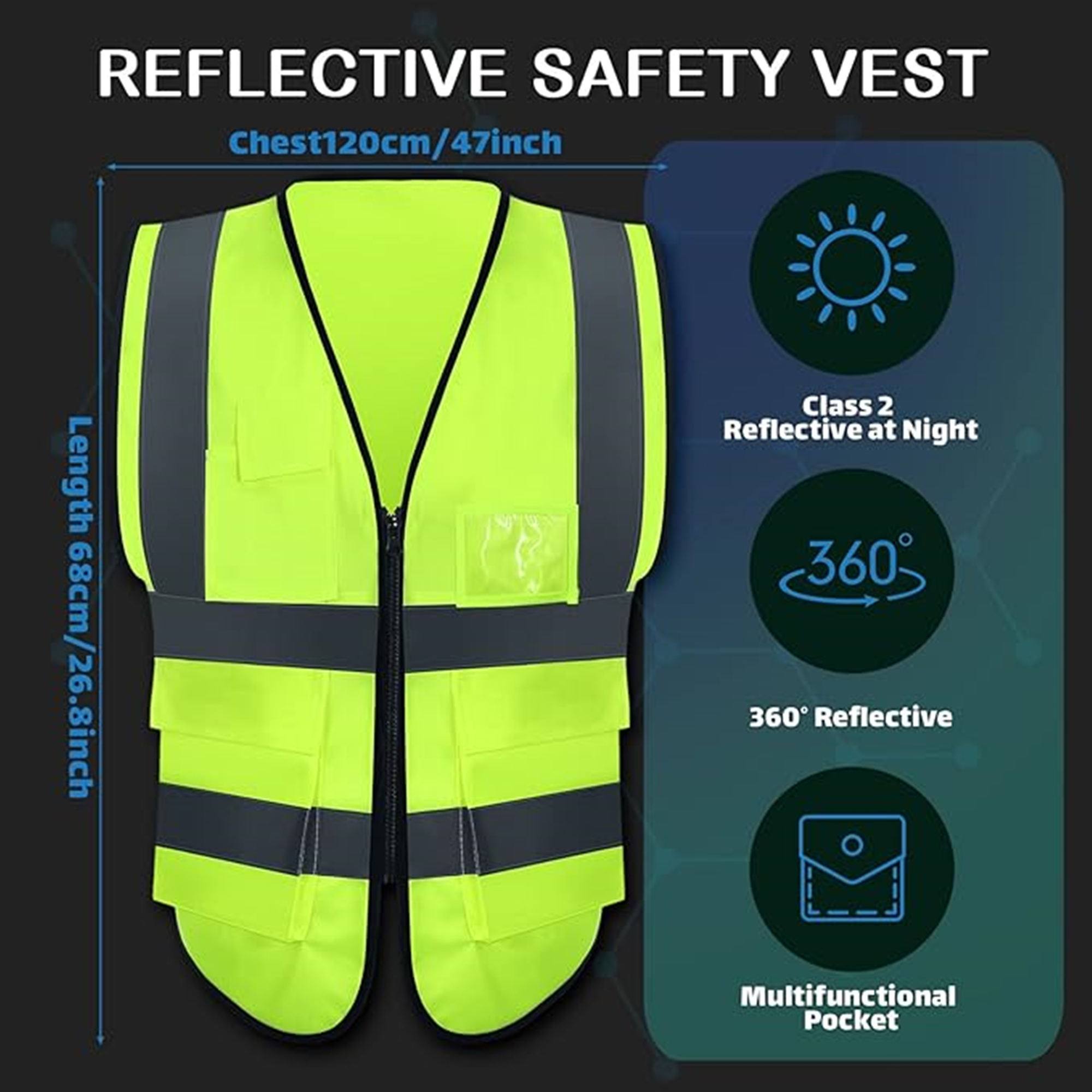 Safety Vest With Reflective Strips 2