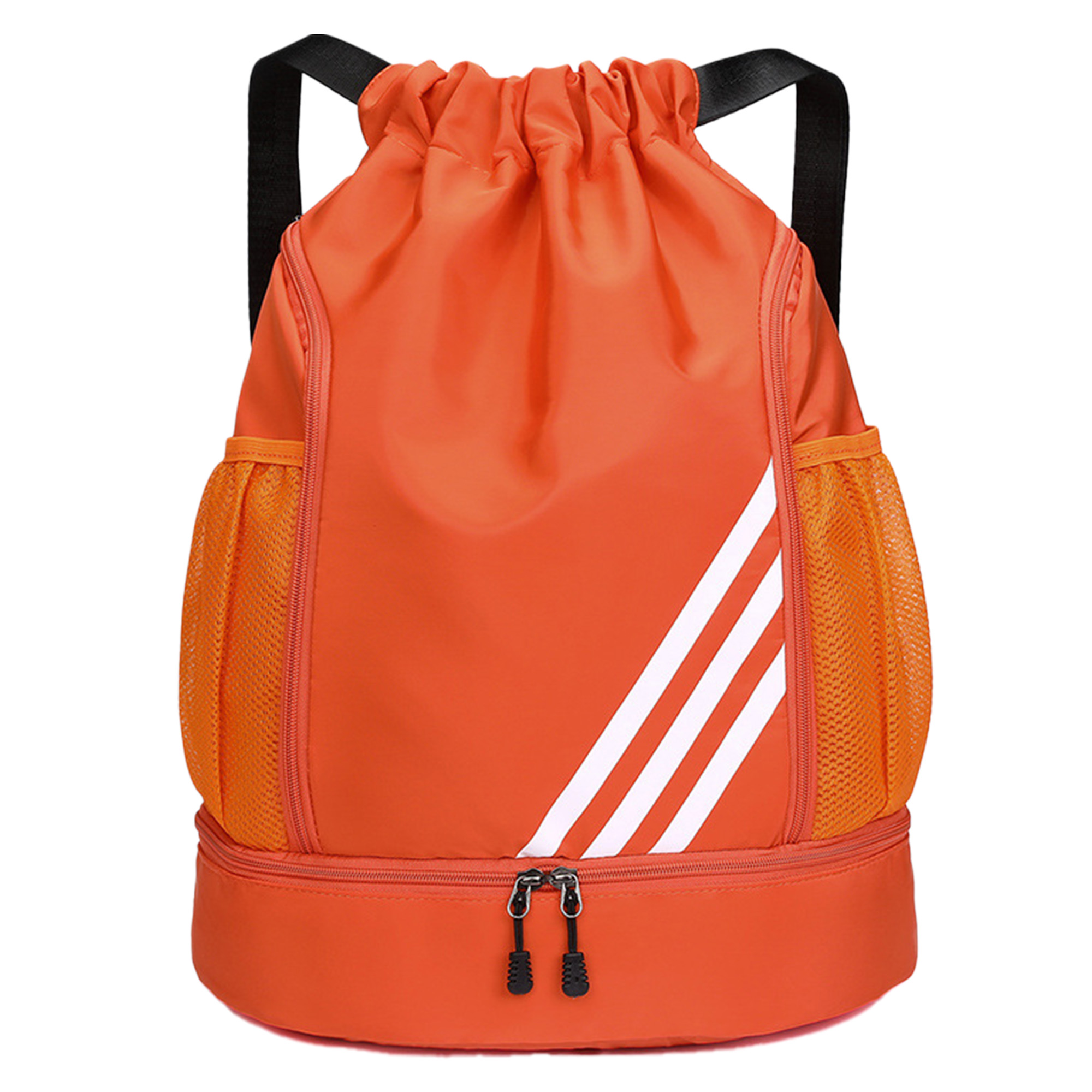 Durable Polyester Sports Drawstring Bag With Separate Shoe Storage 8