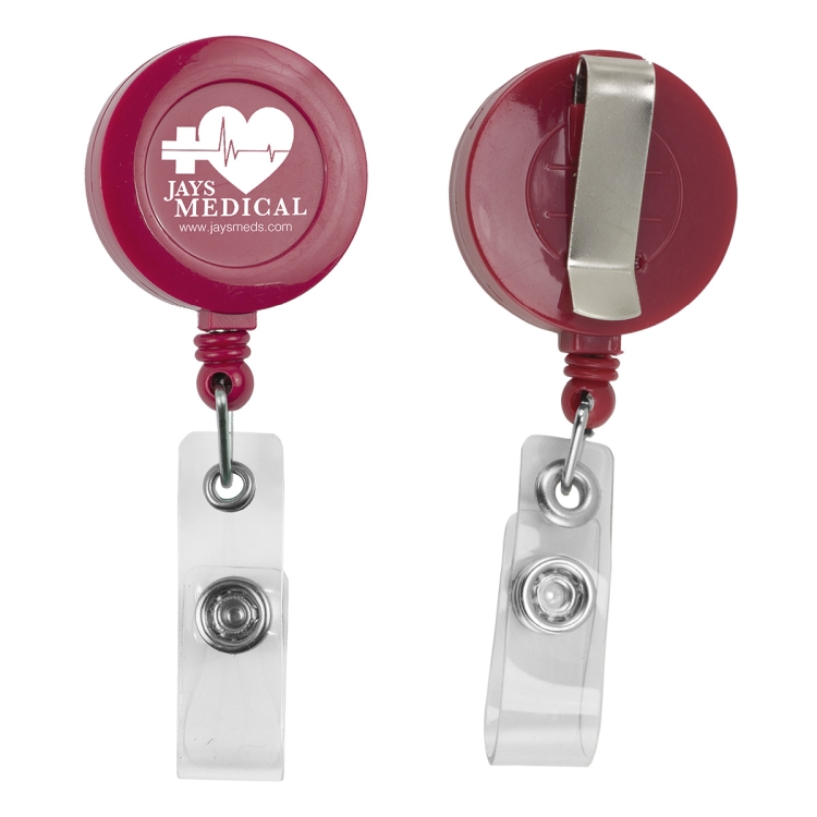 "Lorain VL" 30" Cord Round Retractable Badge Reel and Badge Holder with Metal Slip Clip Attachment 9