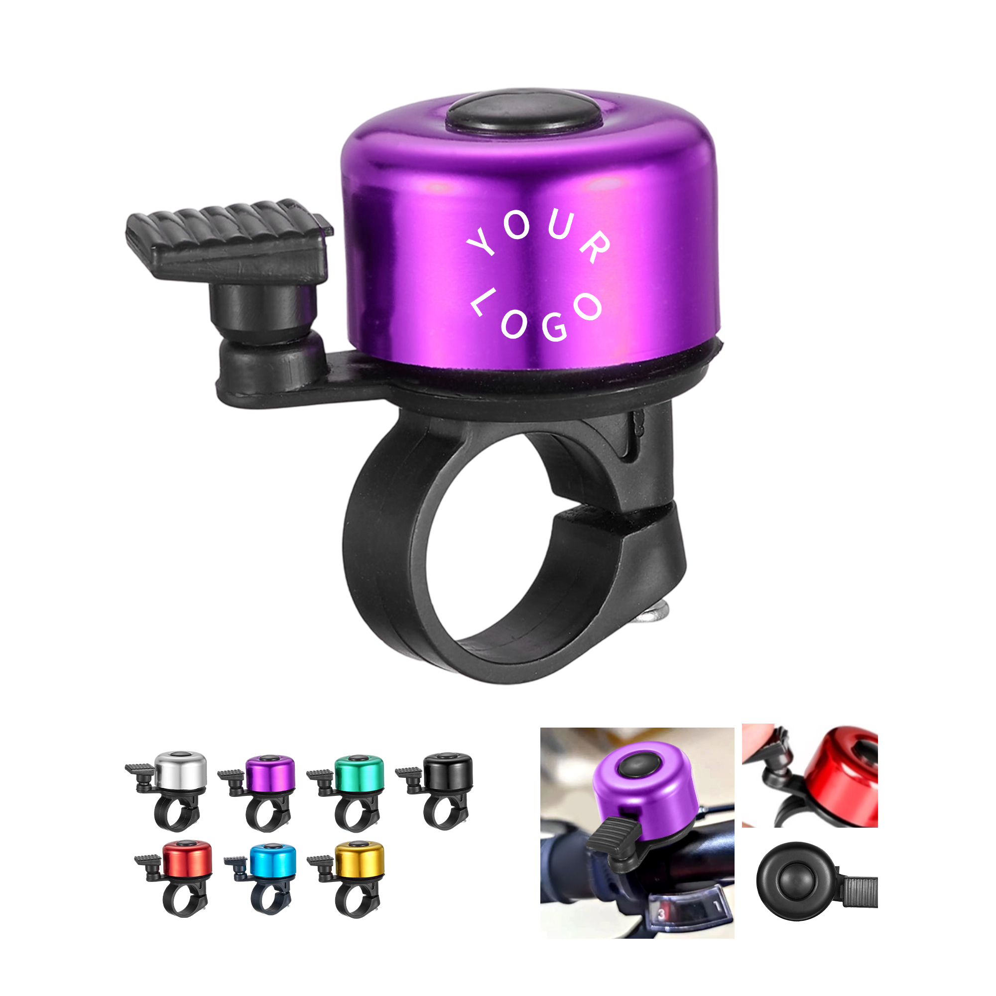 Aluminum Bicycle Bell With Adjustable Spring 2 x 1.4 x 2" 1