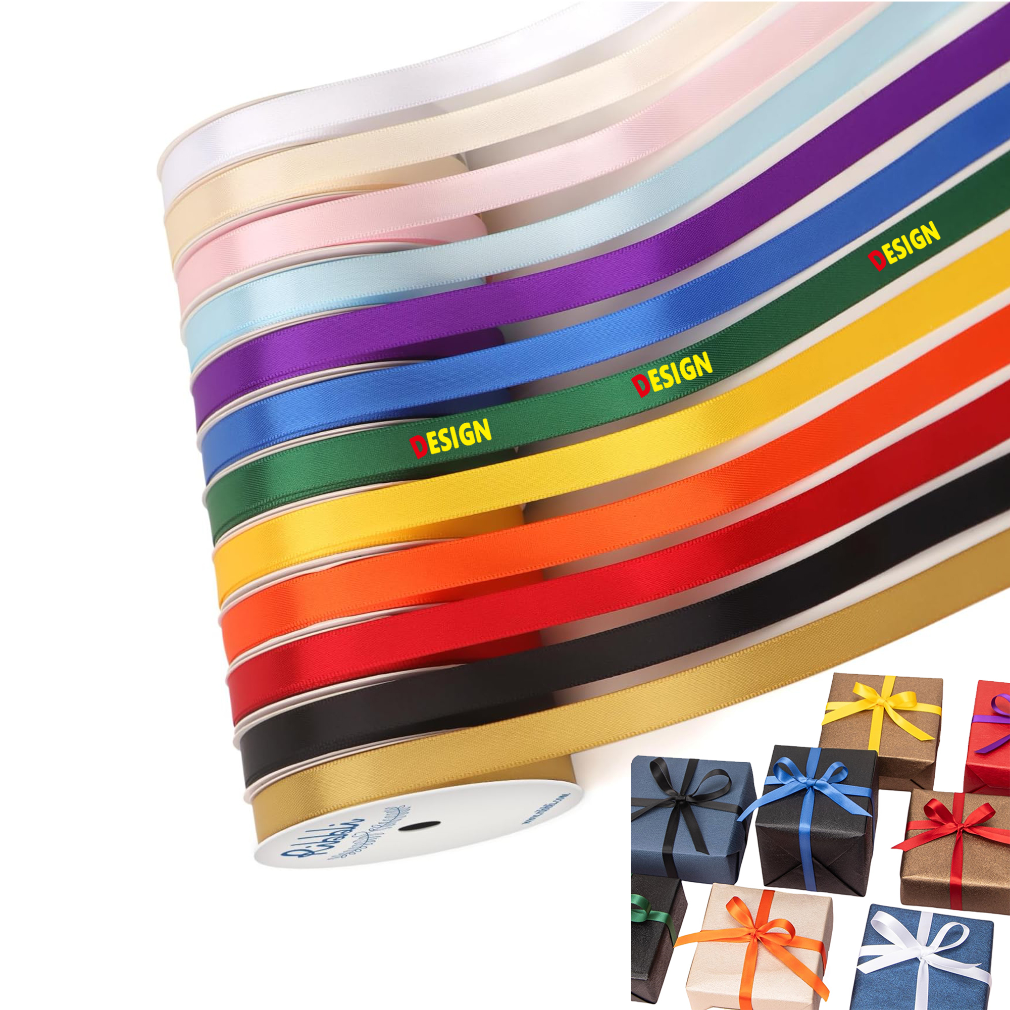 0.5" Polyester Ribbon Roll 100 Yard 2