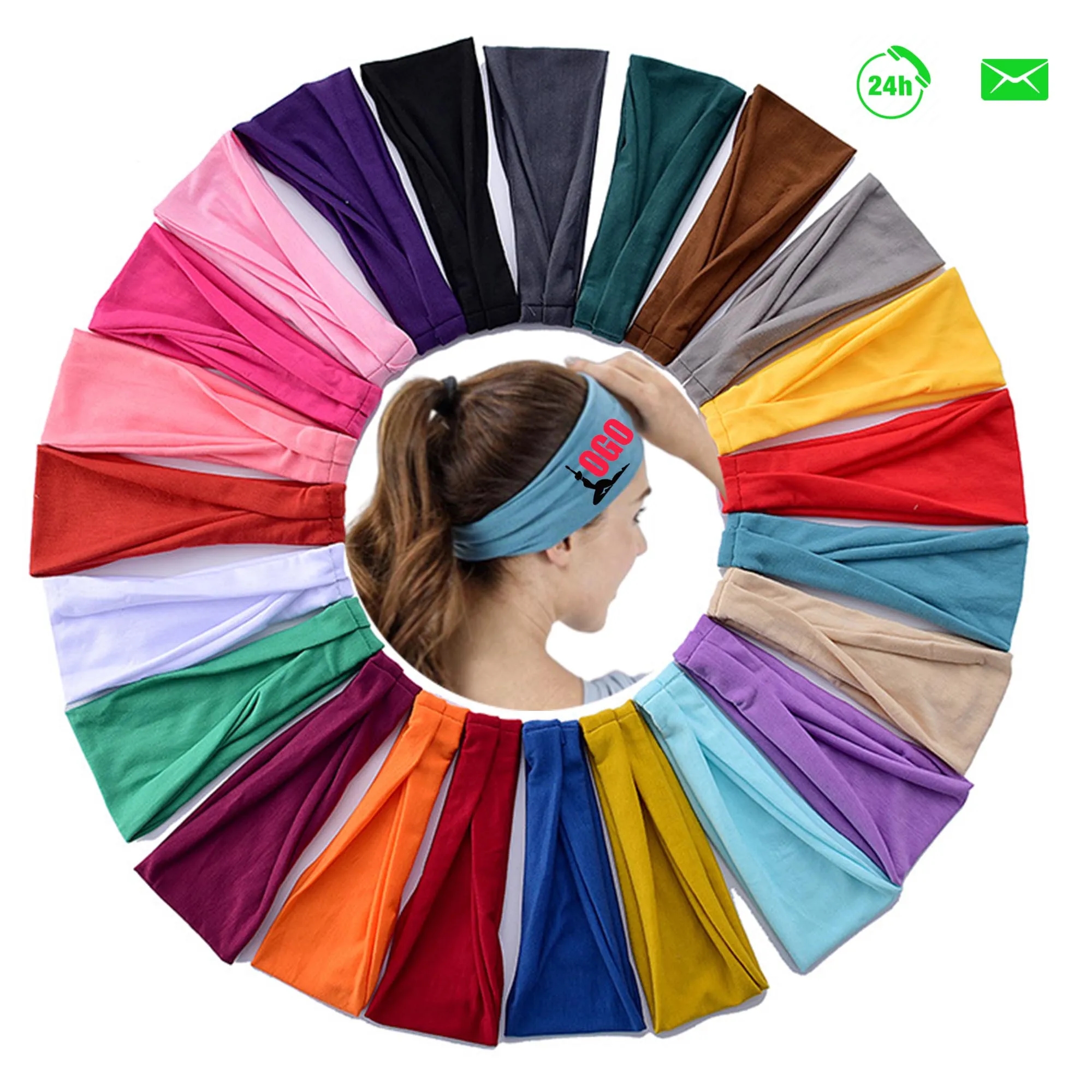 Solid Color Breathable Sports Headband 10