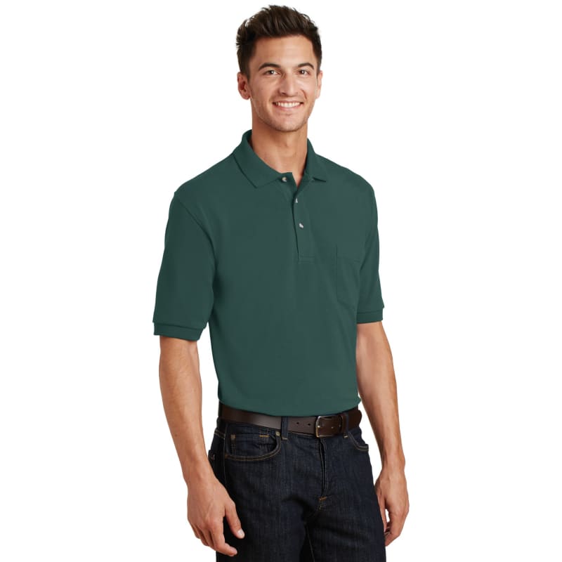Port Authority Heavyweight Cotton Pique Polo With Pocket. 15