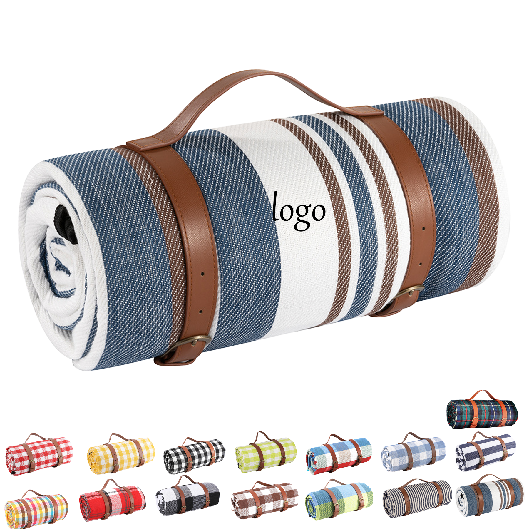 Picnic Blanket with Leather Straps 5