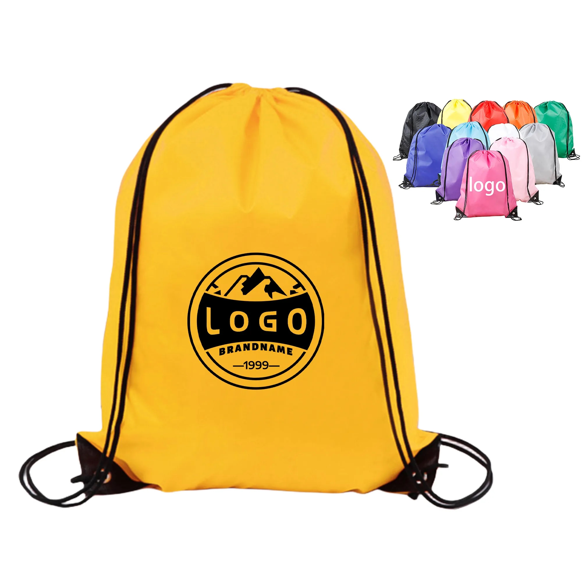 MOQ 20pcs Polyester Drawstring Backpack Bag 2