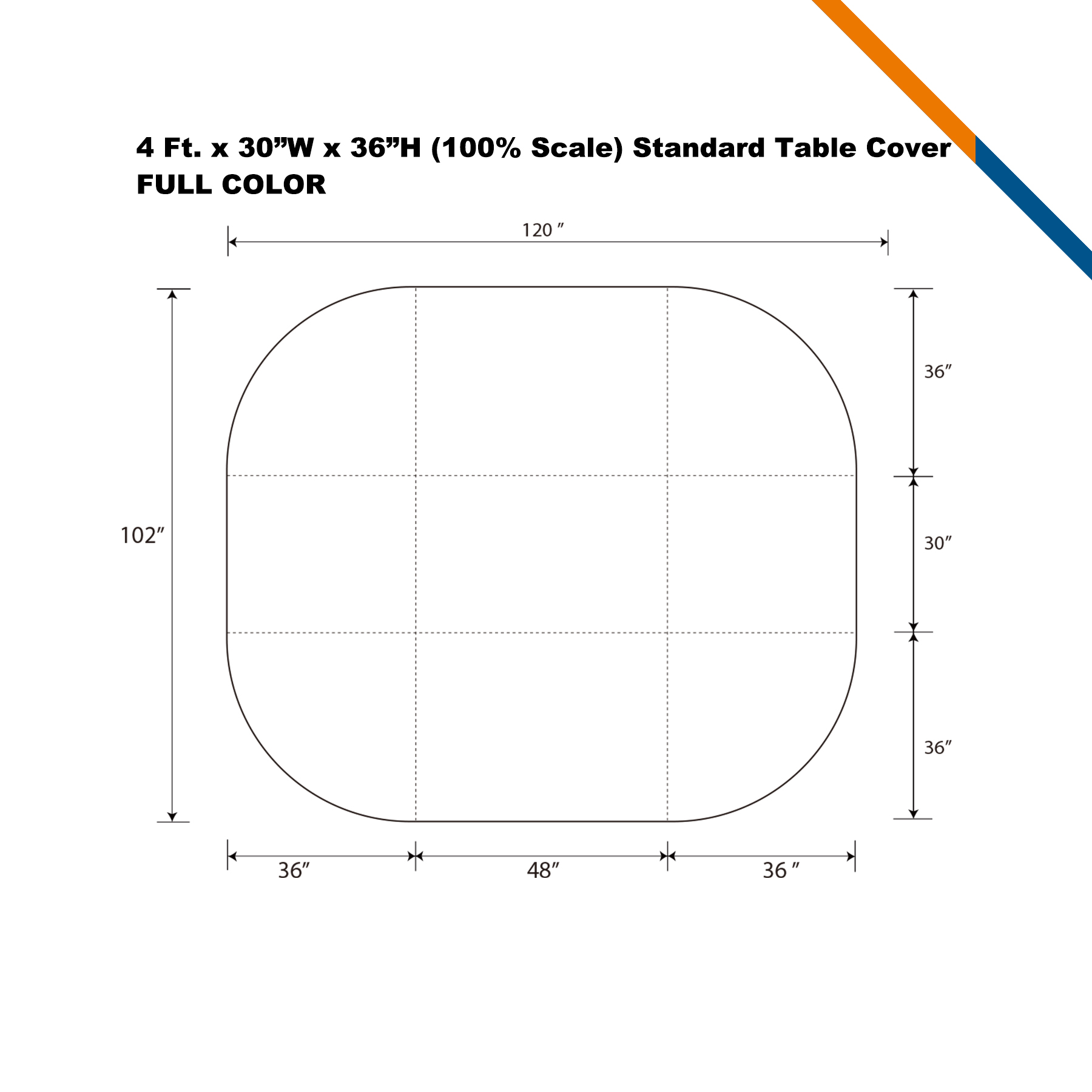 4' Canis Blank Standard Table Throw 3