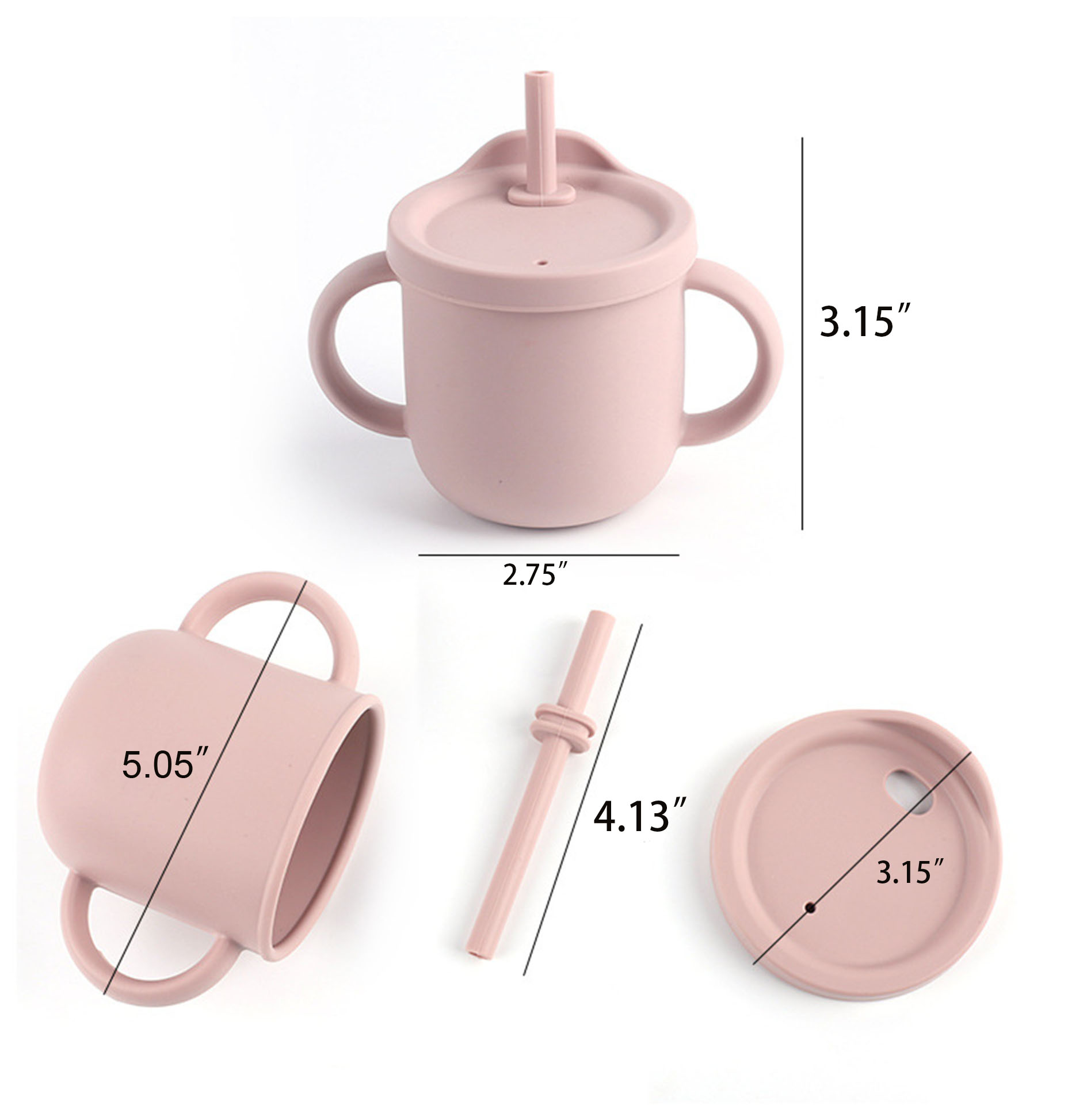 Food Grade Silicone Tape Straw For Children's Food Cup 2