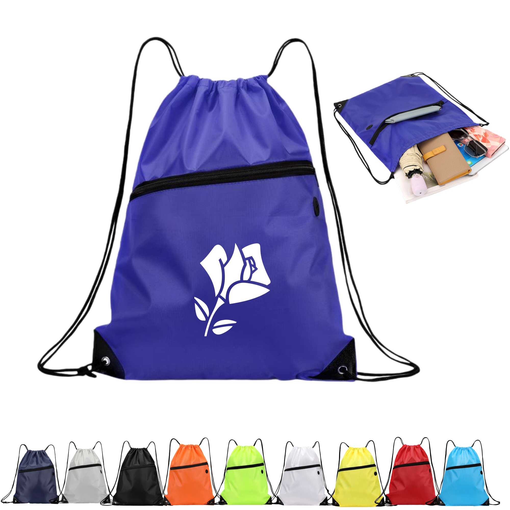 Drawstring Backpack with Headphone Hole 9