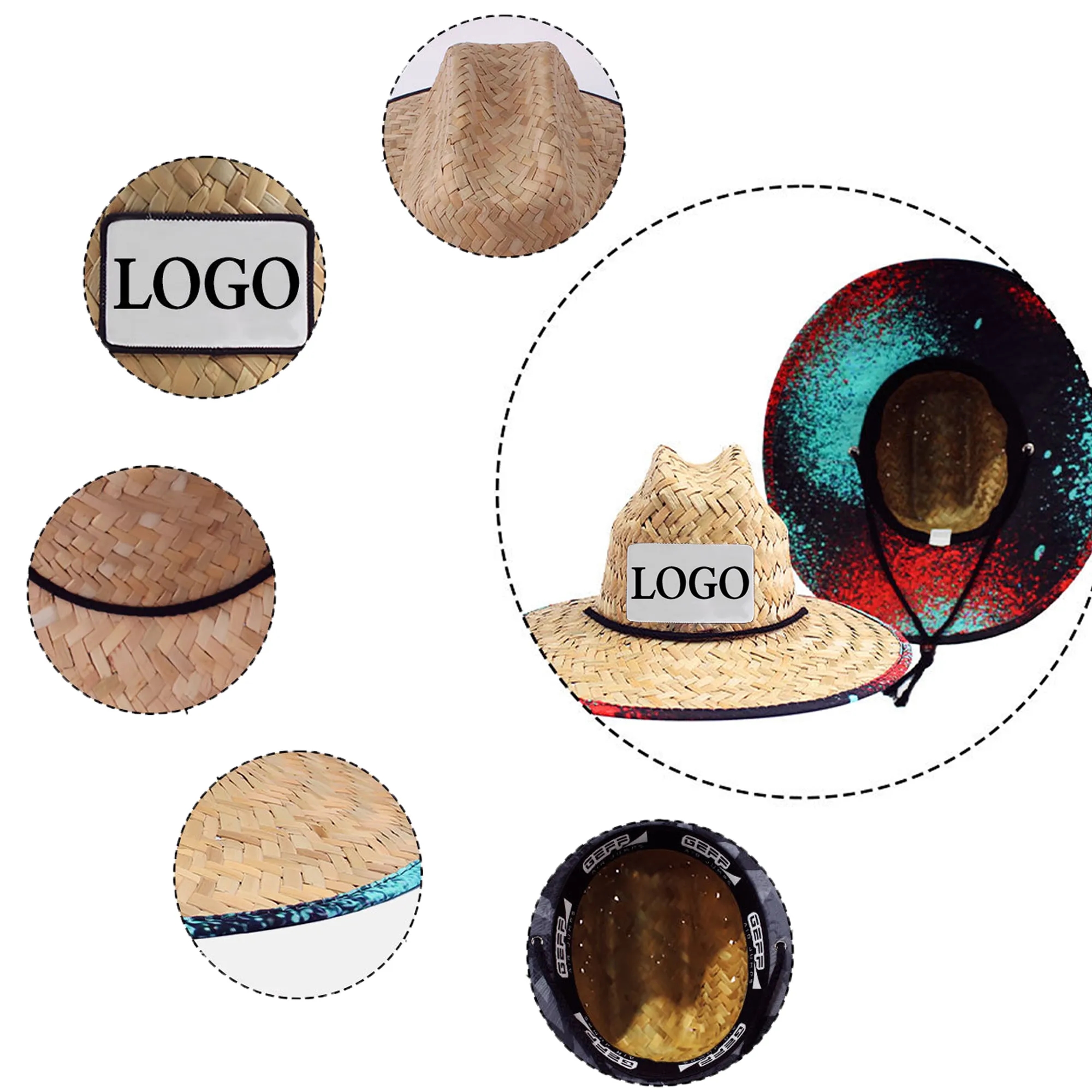 Lifeguard Beach Straw Sun Hat For Men Women 4