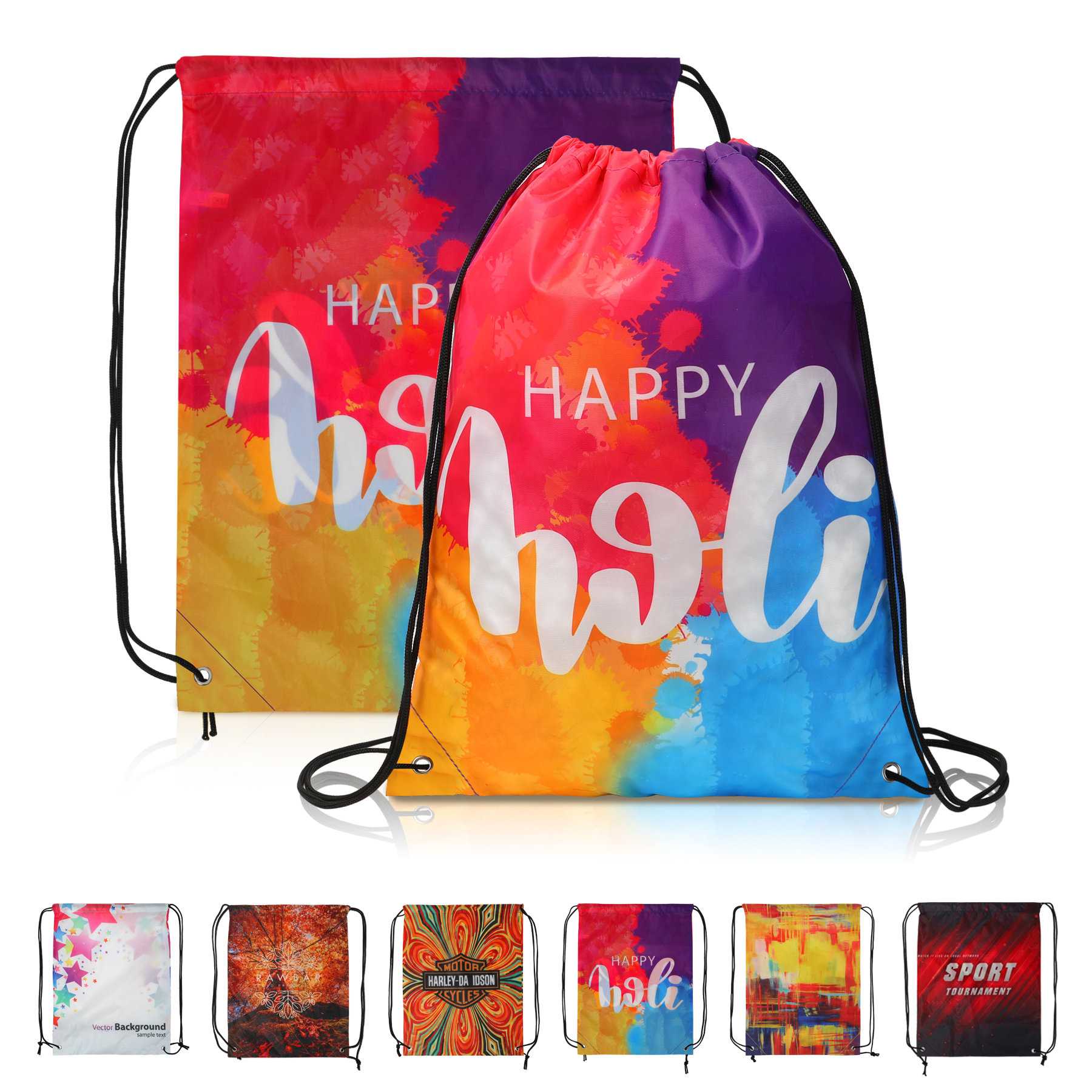 14" x 17" Dye-Sublimated Drawstring Backpack 11