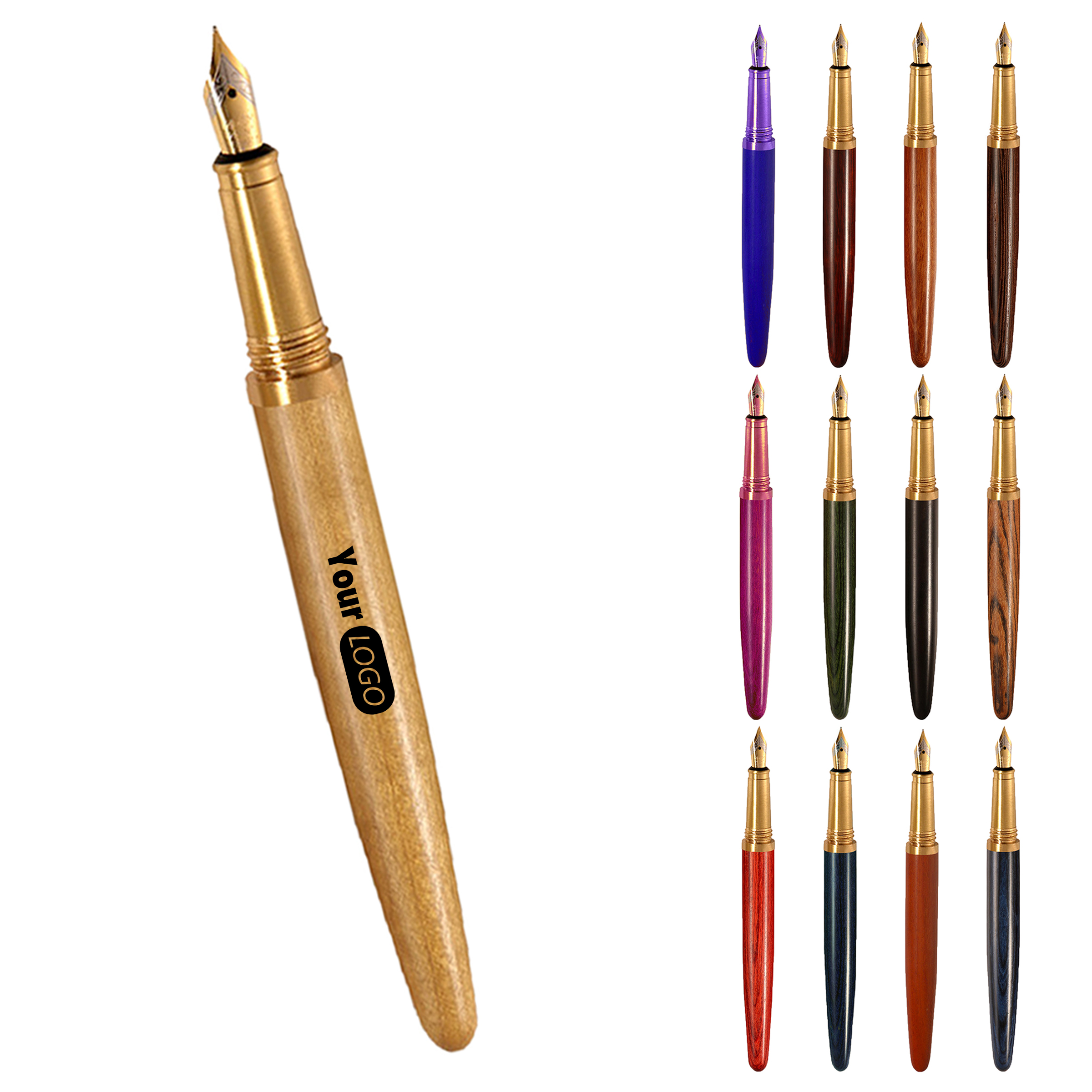 Wood Solid Color High-End Fashionable Fountain Pen 1
