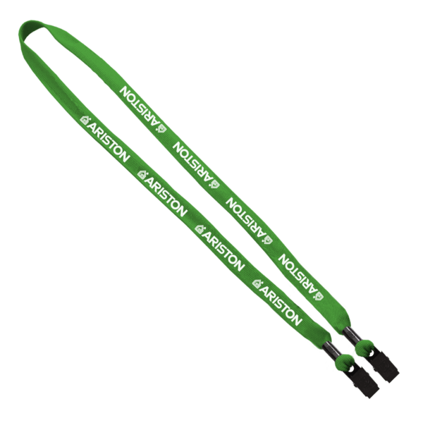 5/8" Double-Ended Polyester Shoelace Lanyard with Metal Crimp and Metal Bulldog Clip 16