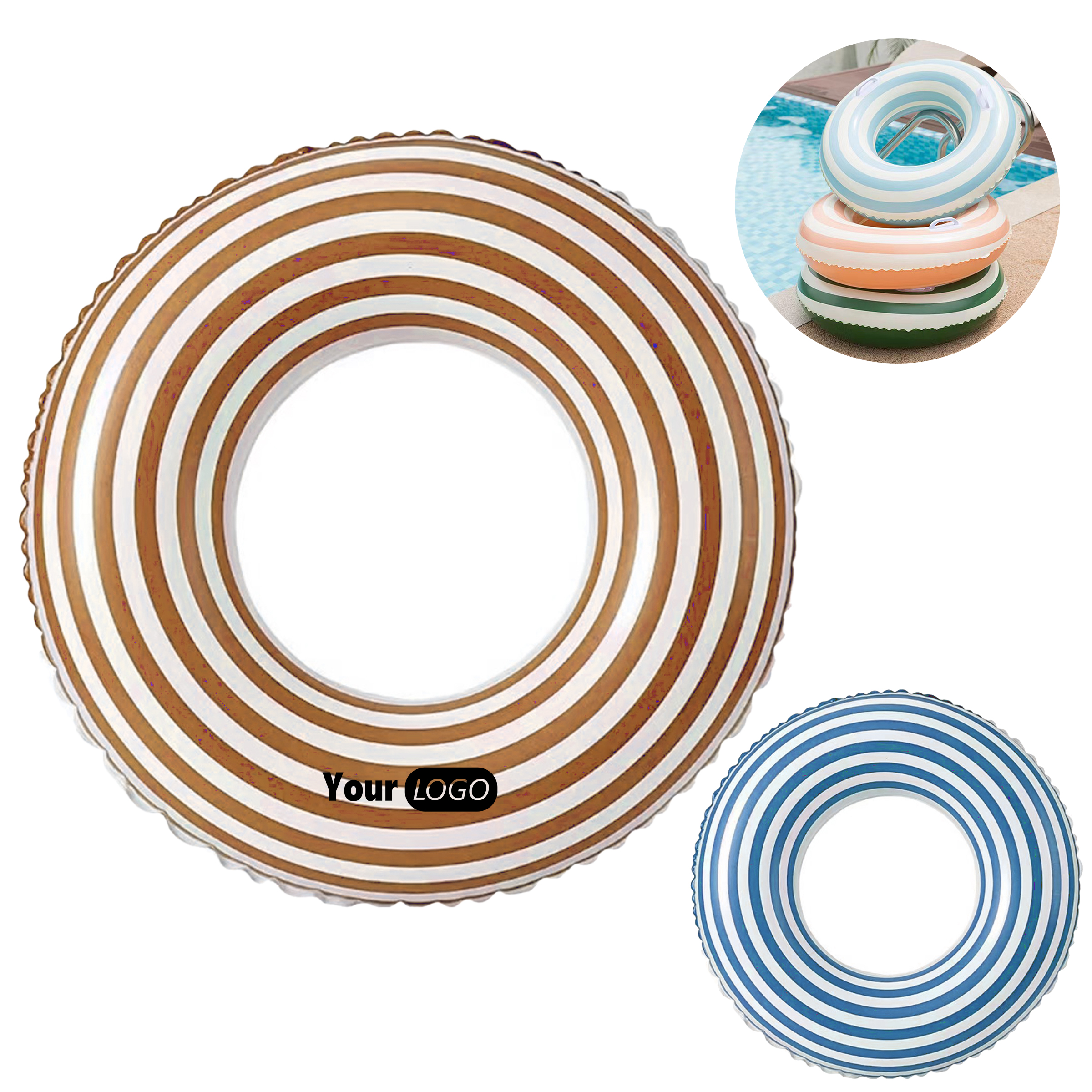 Pvc Durable And Stylish Customizable Swim Ring For Water Fun 2