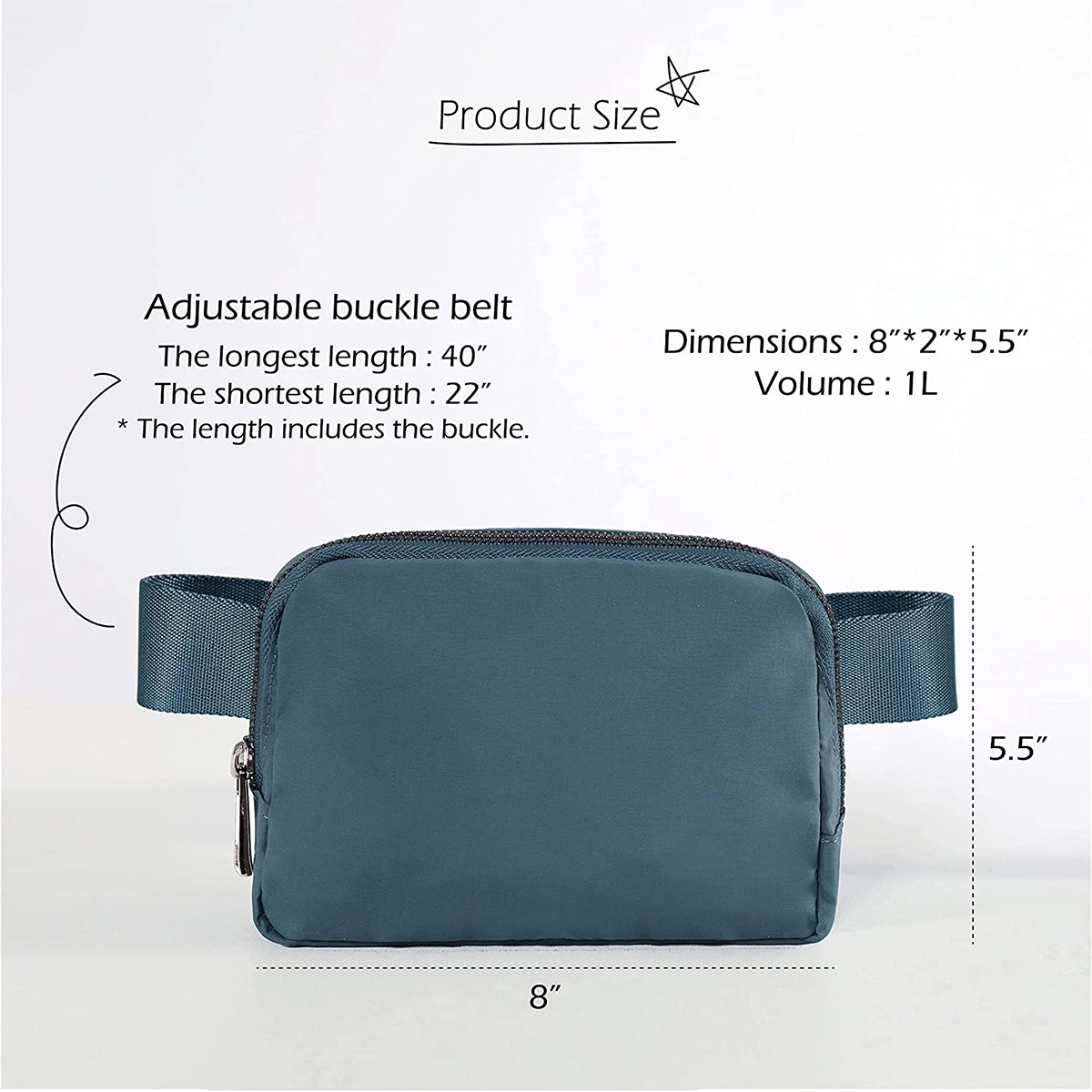 Adjustable Small Unisex Mini Belt Bag Waist Pouch 5