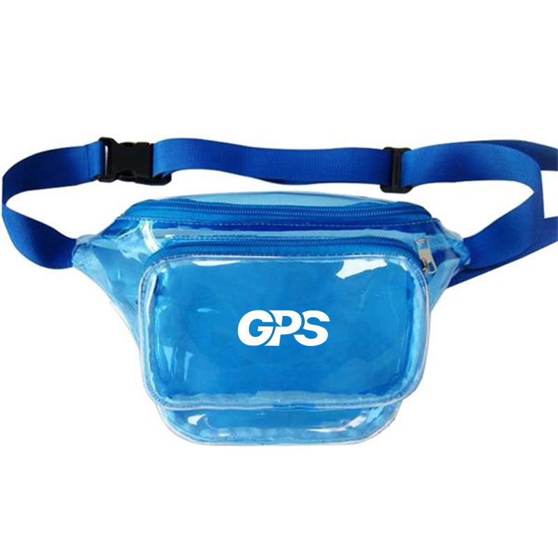 2 Zipper Pockets Clear PVC Fanny Pack 3
