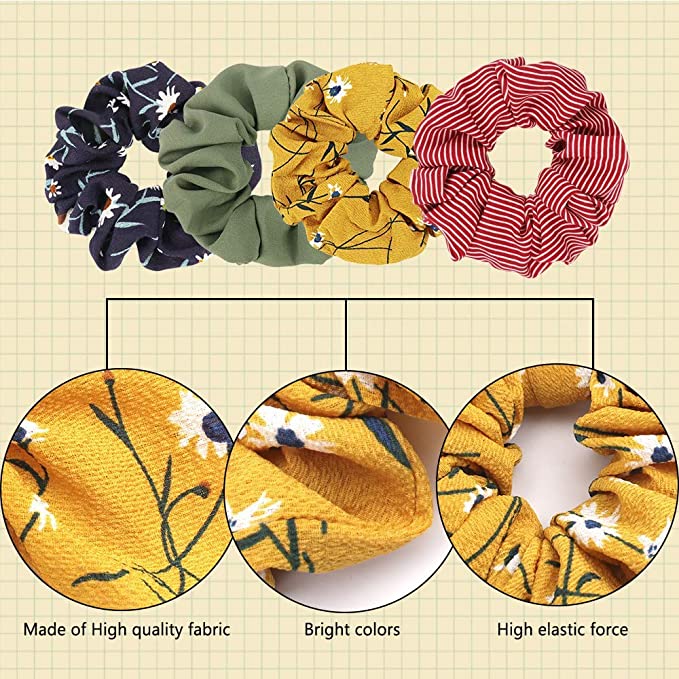 Scrunchies Chiffon Elastic Hair Ties/Bands/Bandana for Women 17