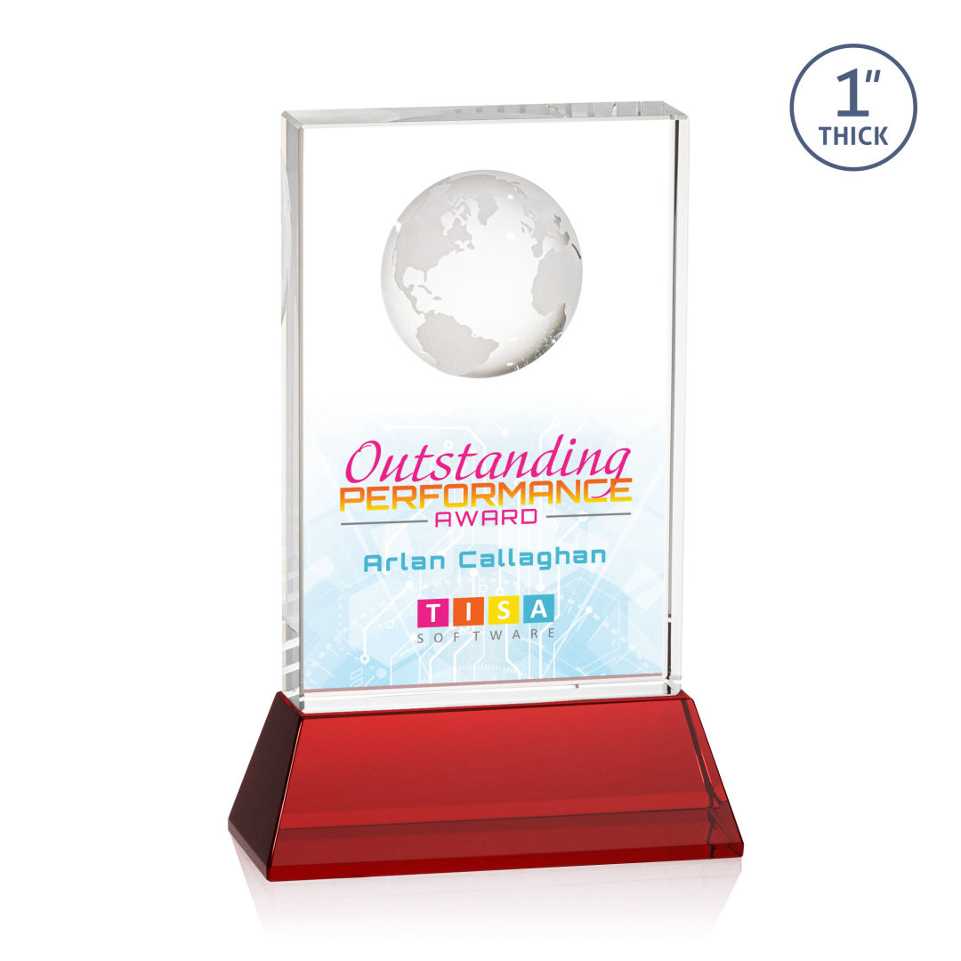 Ambassador VividPrint™ Award on Base - Red 6