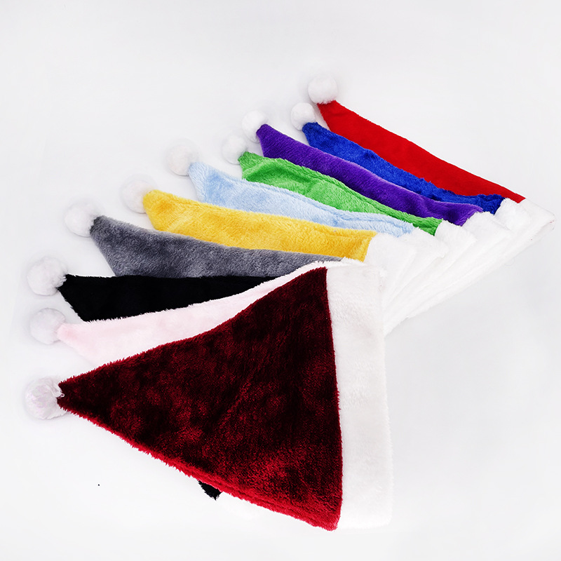 Fuzzy Plush Christmas Santa Hats 1