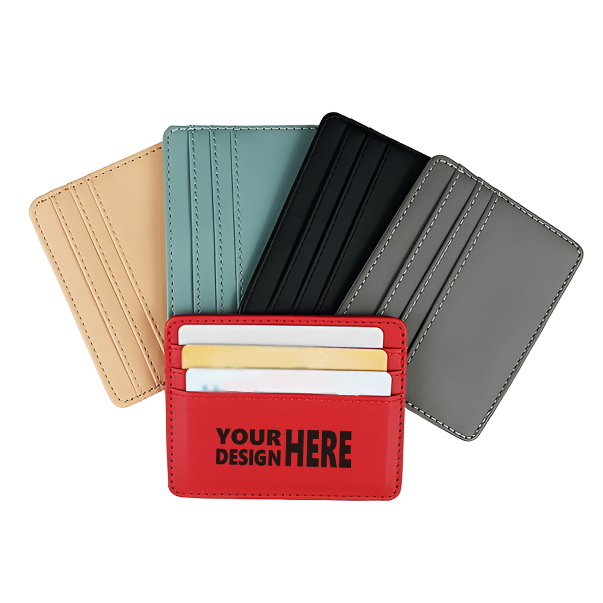 MOQ50 Custom PU Leather Card Holder for Business and Credit Cards 2