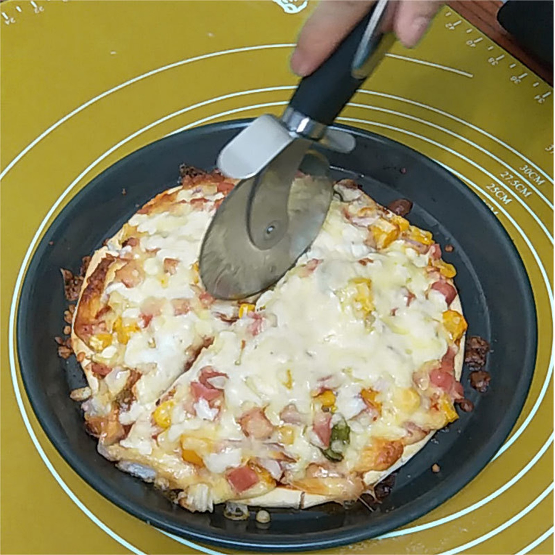 Stainless Steel Pizza Wheel HobPizza CutterCheese ScoopBaking Tools 2