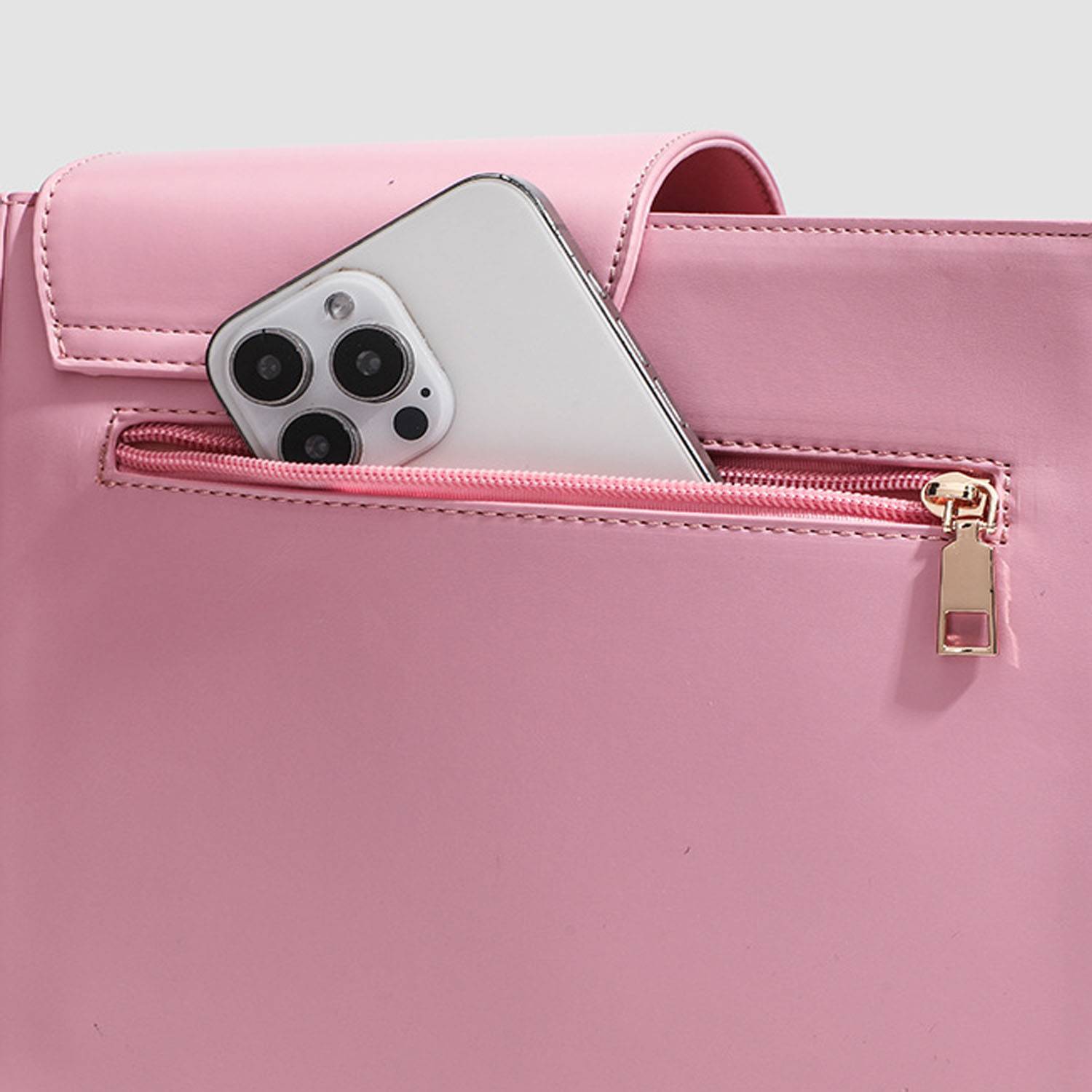 Portable PU Leather Crossbody Bag w/ Water Bottle Holder 5