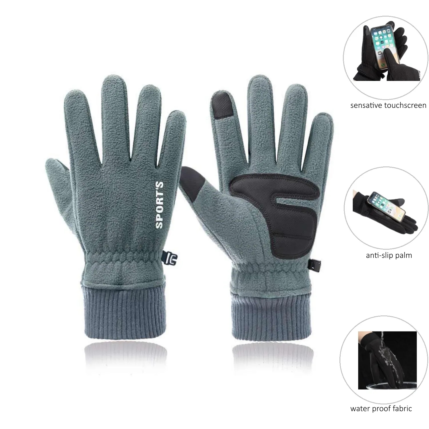 Windproof Touchscreen Fleece Winter Gloves 3
