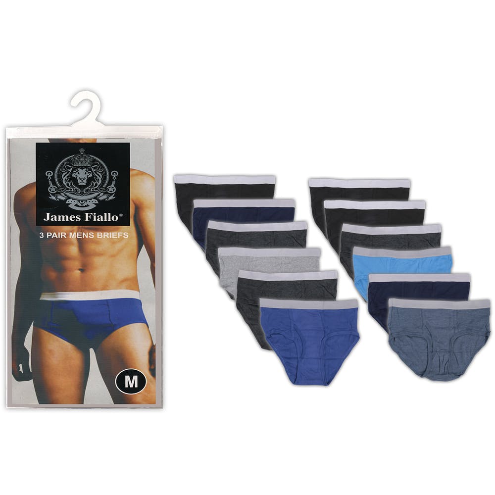 Men's James Fiallo 3 Pack Briefs - Asst. Colors - S M L XL 2