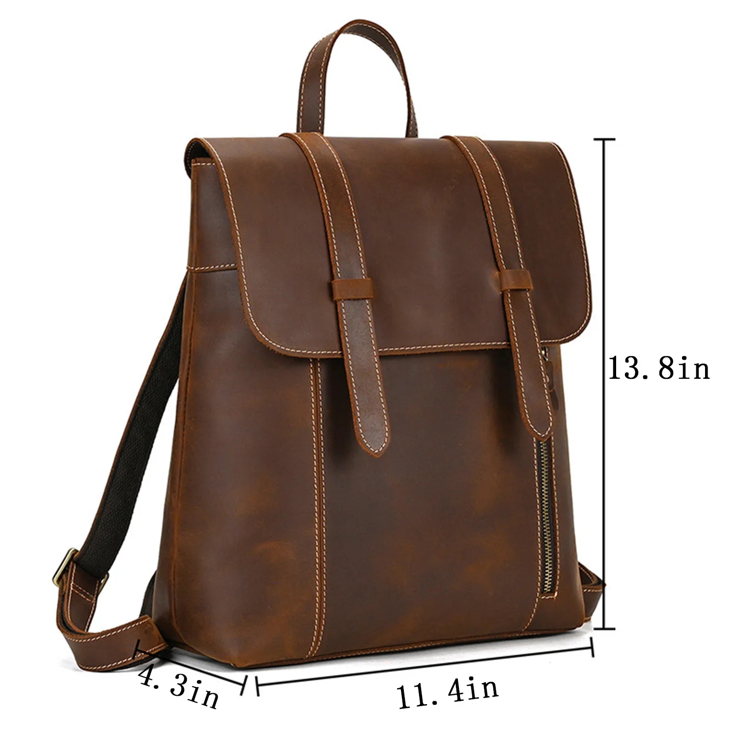 Women'S Retro Leather Backpack Outdoor Leisure Bag 3
