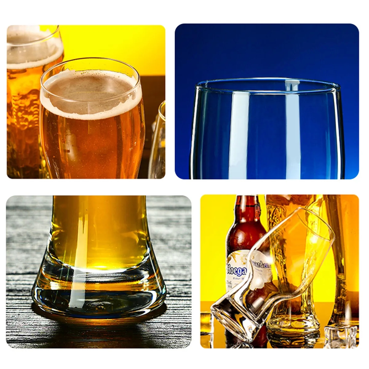 18.6oz. Curved Solid Glassware Craft Beer Pilsner Glasses 3