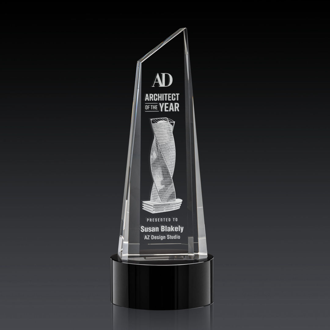 Akron Tower 3D Award on Base - Black 5