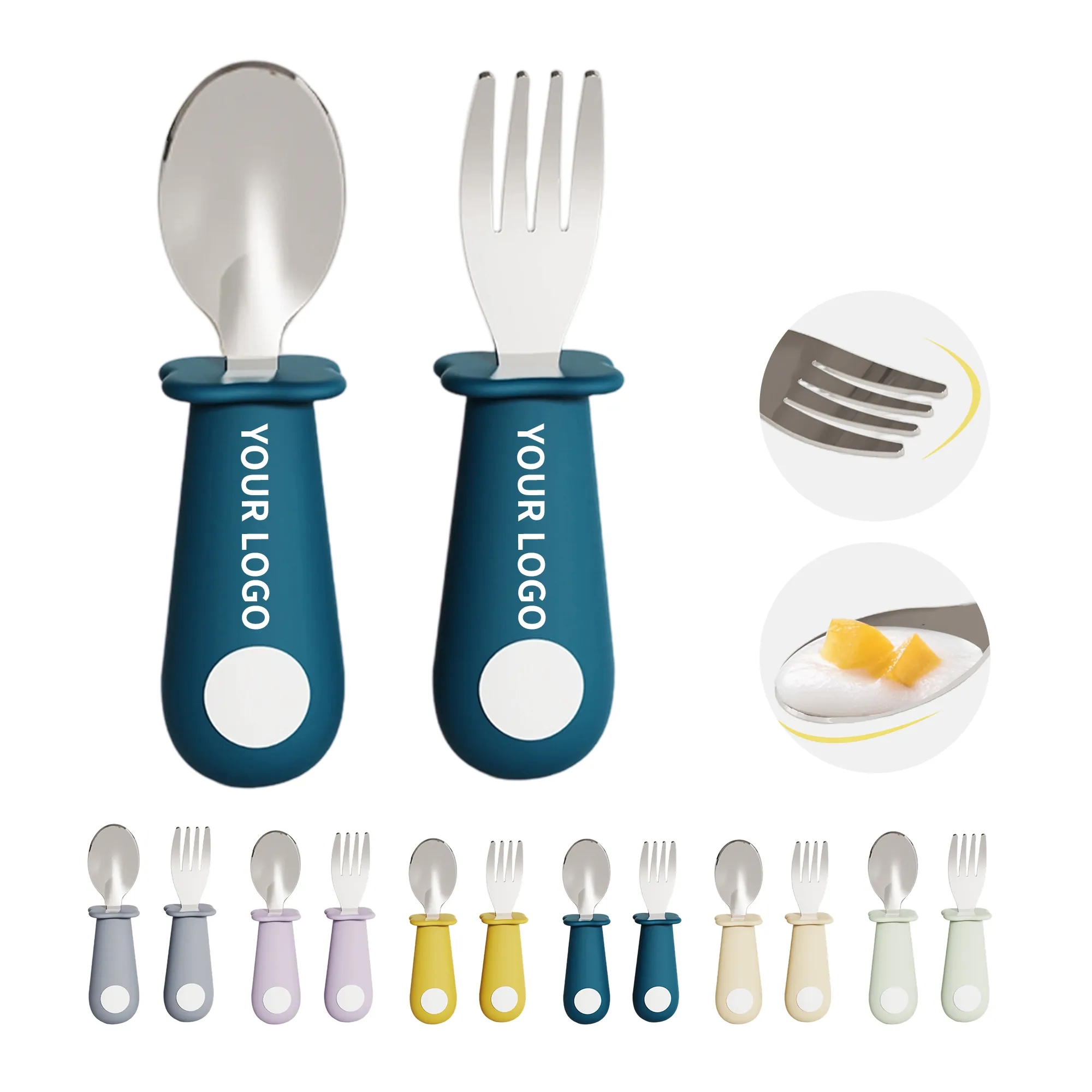 Silicone Baby Fork and Spoon Set 2