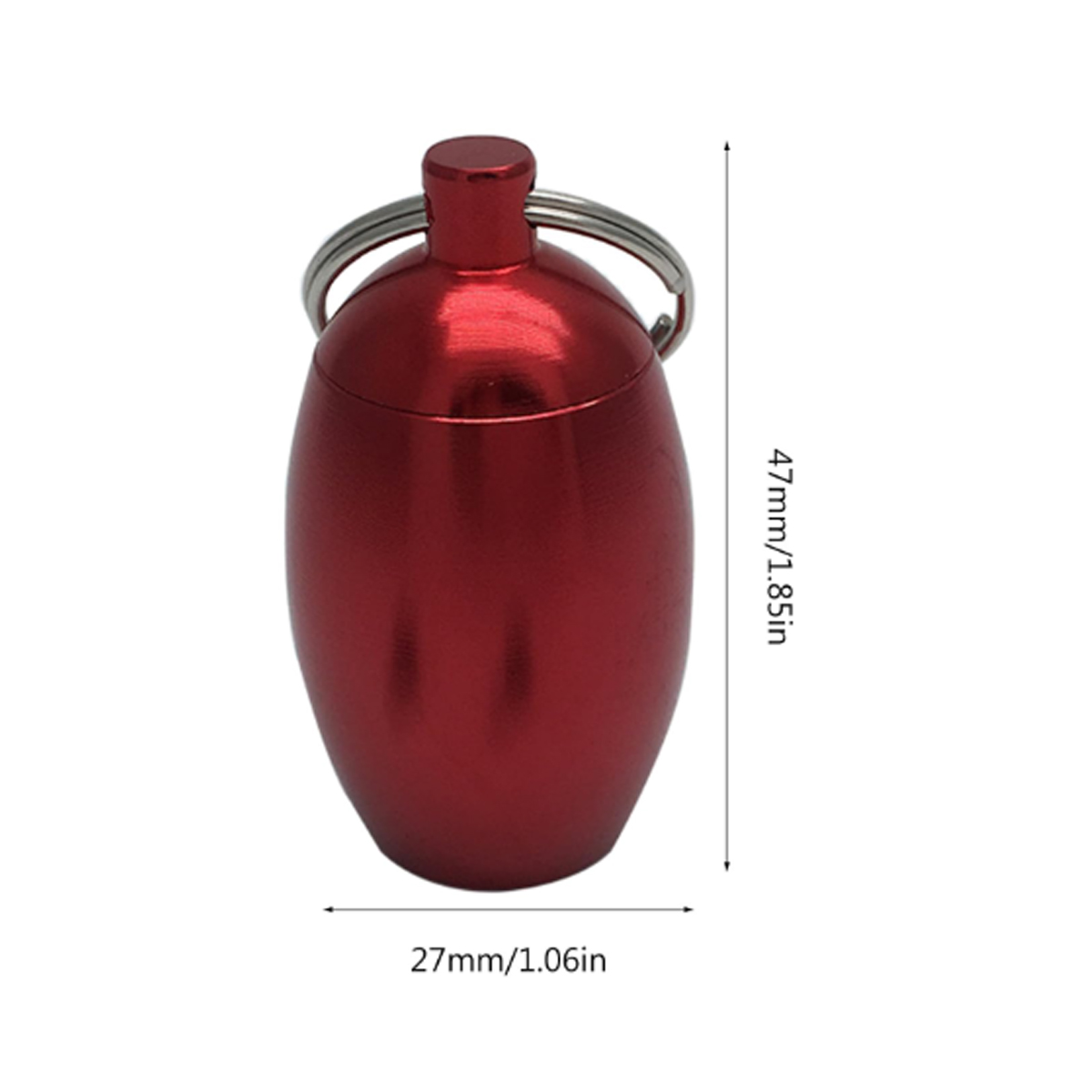 Oval Egg-Shaped Metal Pill Case Keychain & Storage 1