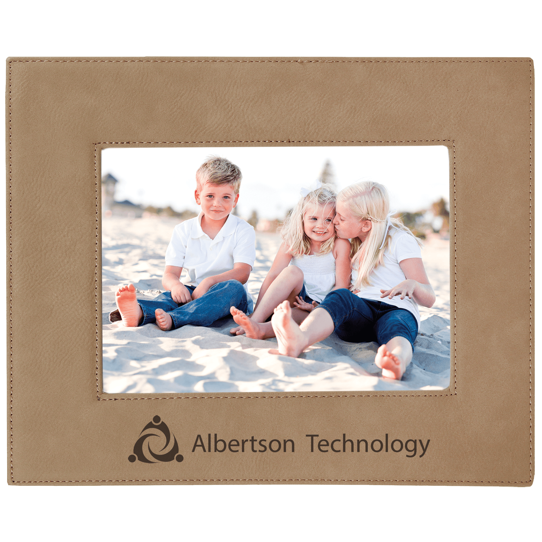 5" x 7" Light Brown Leatherette Photo Frame 1