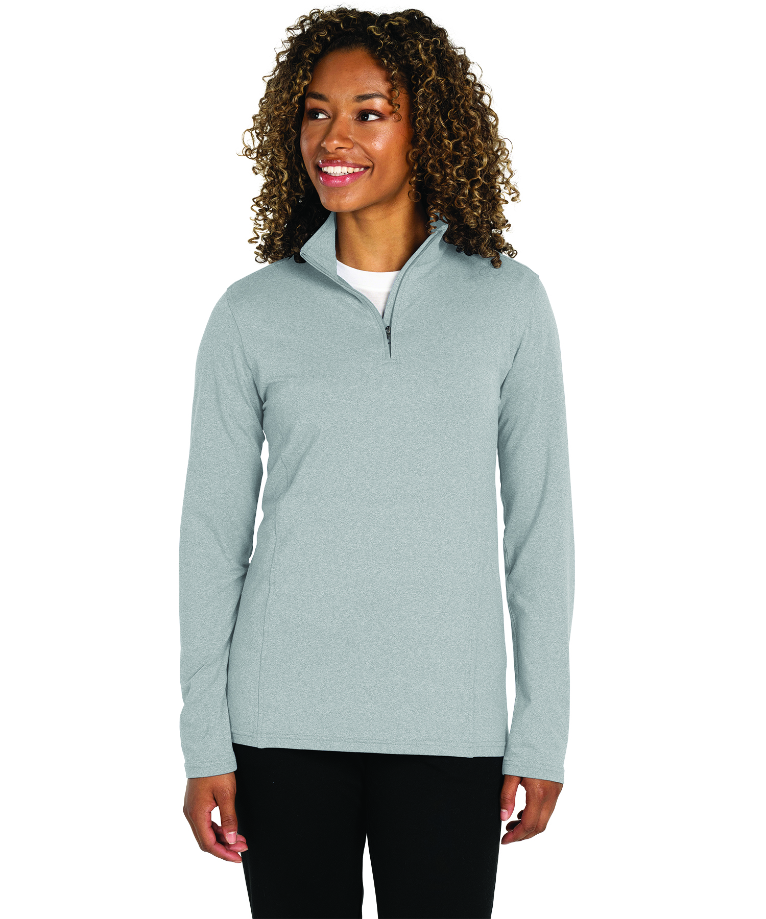 Women's Heathered Eco-Logic Stretch Quarter Zip 12